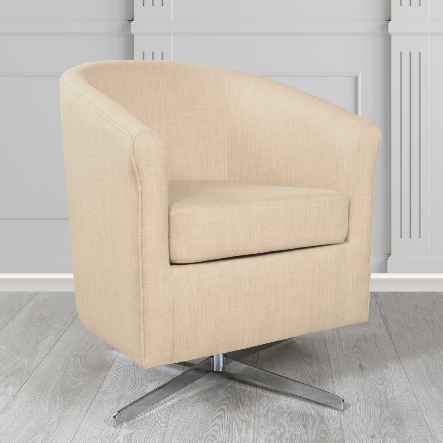 Cannes Swivel Tub Chair in Charles Linen Fabric