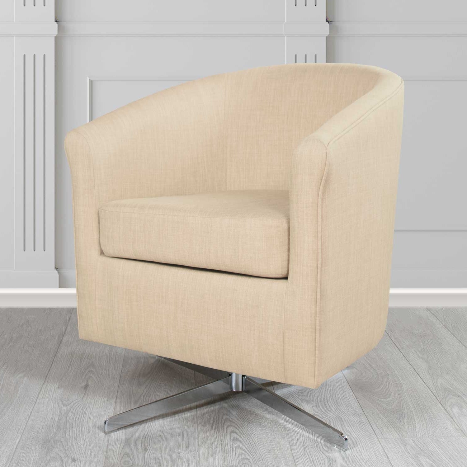 Cannes Swivel Tub Chair in Charles Linen Fabric