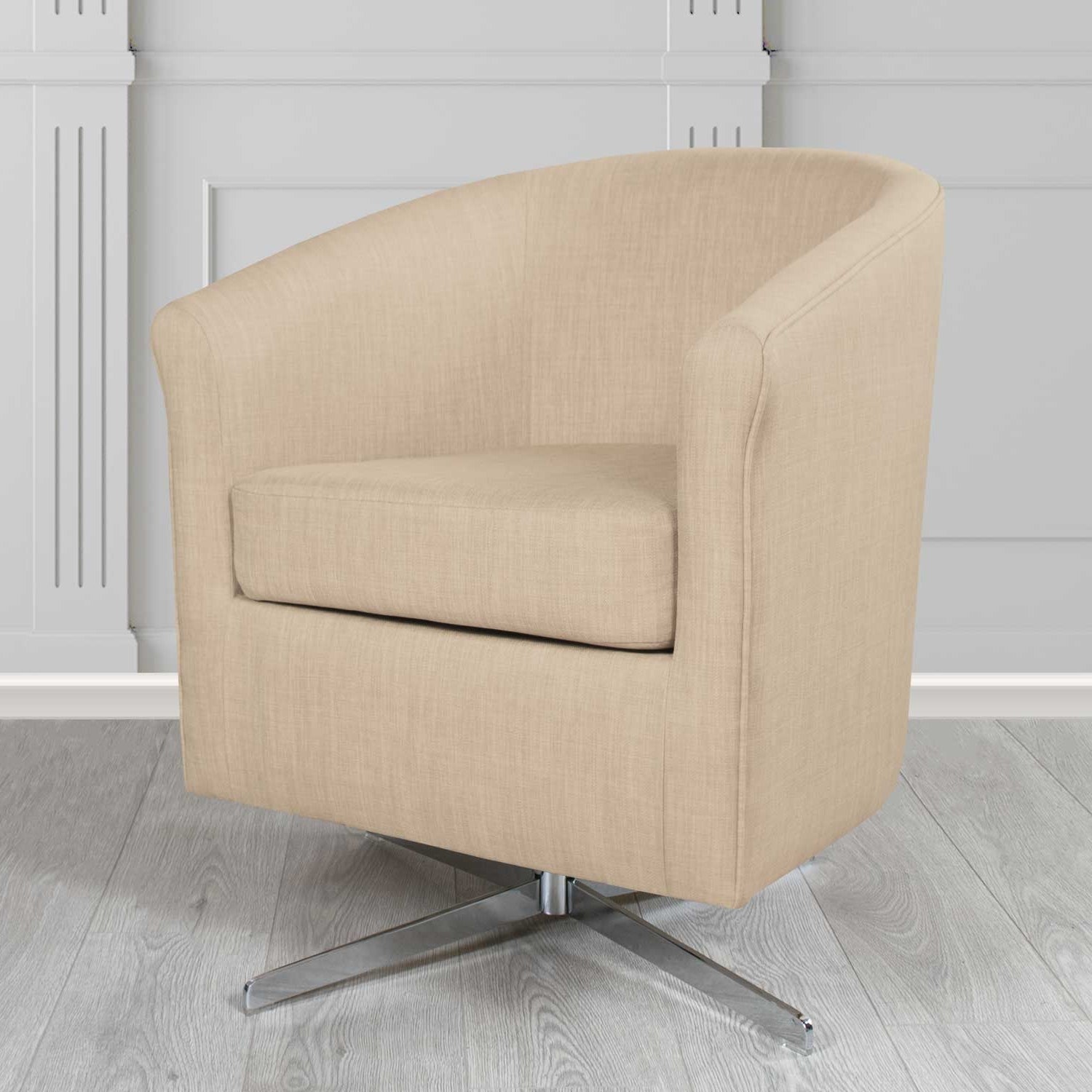 Cannes Swivel Tub Chair in Charles Linen Fabric