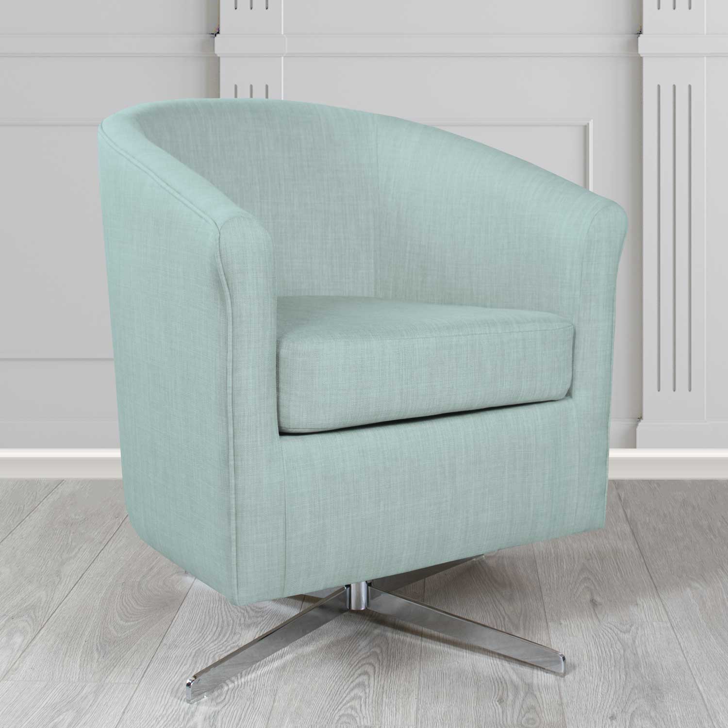 Cannes Swivel Tub Chair in Charles Linen Fabric