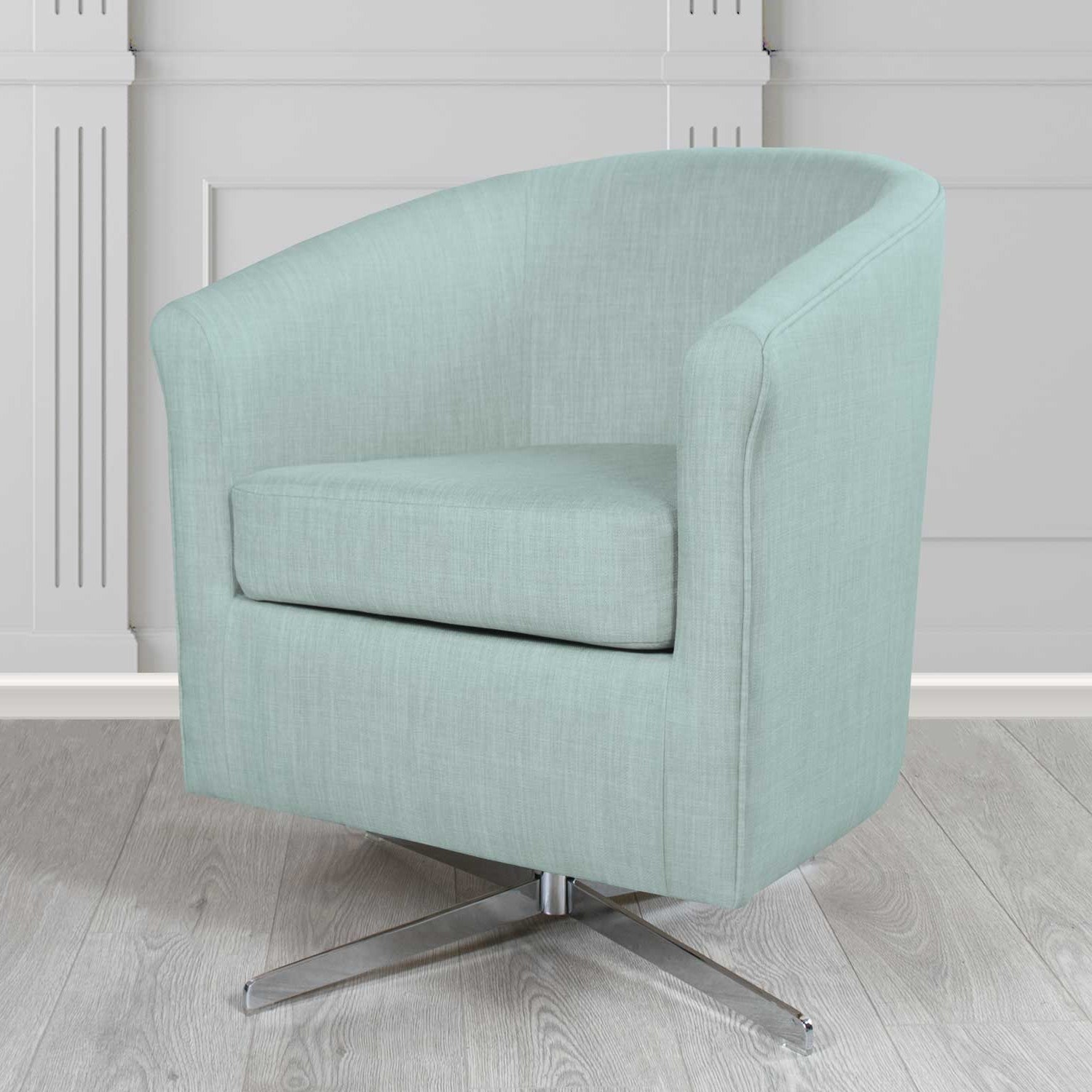 Cannes Swivel Tub Chair in Charles Linen Fabric