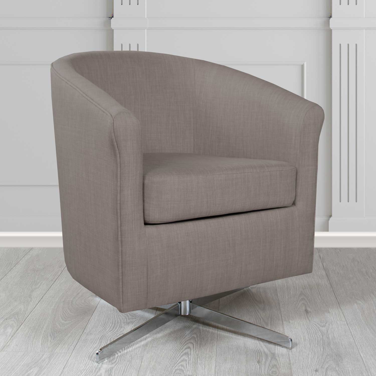 Cannes Swivel Tub Chair in Charles Linen Fabric