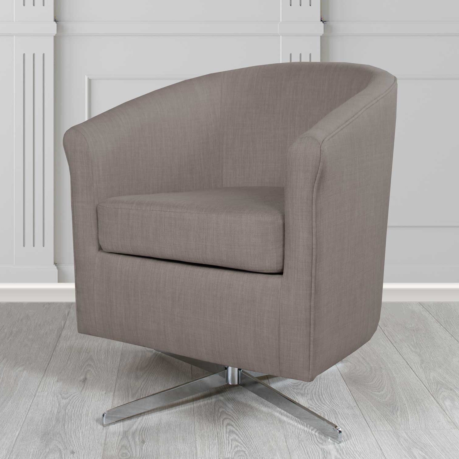 Cannes Swivel Tub Chair in Charles Linen Fabric