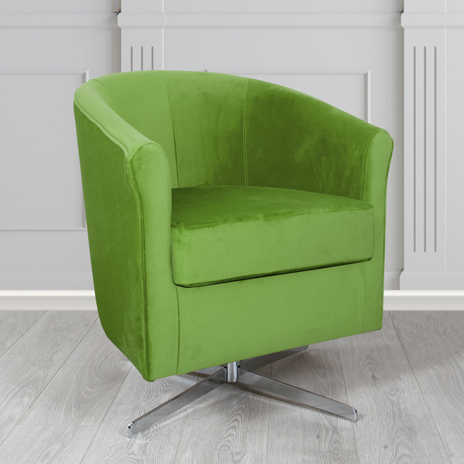 Cannes Swivel Tub Chair in Sekers Fabrics Varna Columbia Crib 5 Velvet Fabric