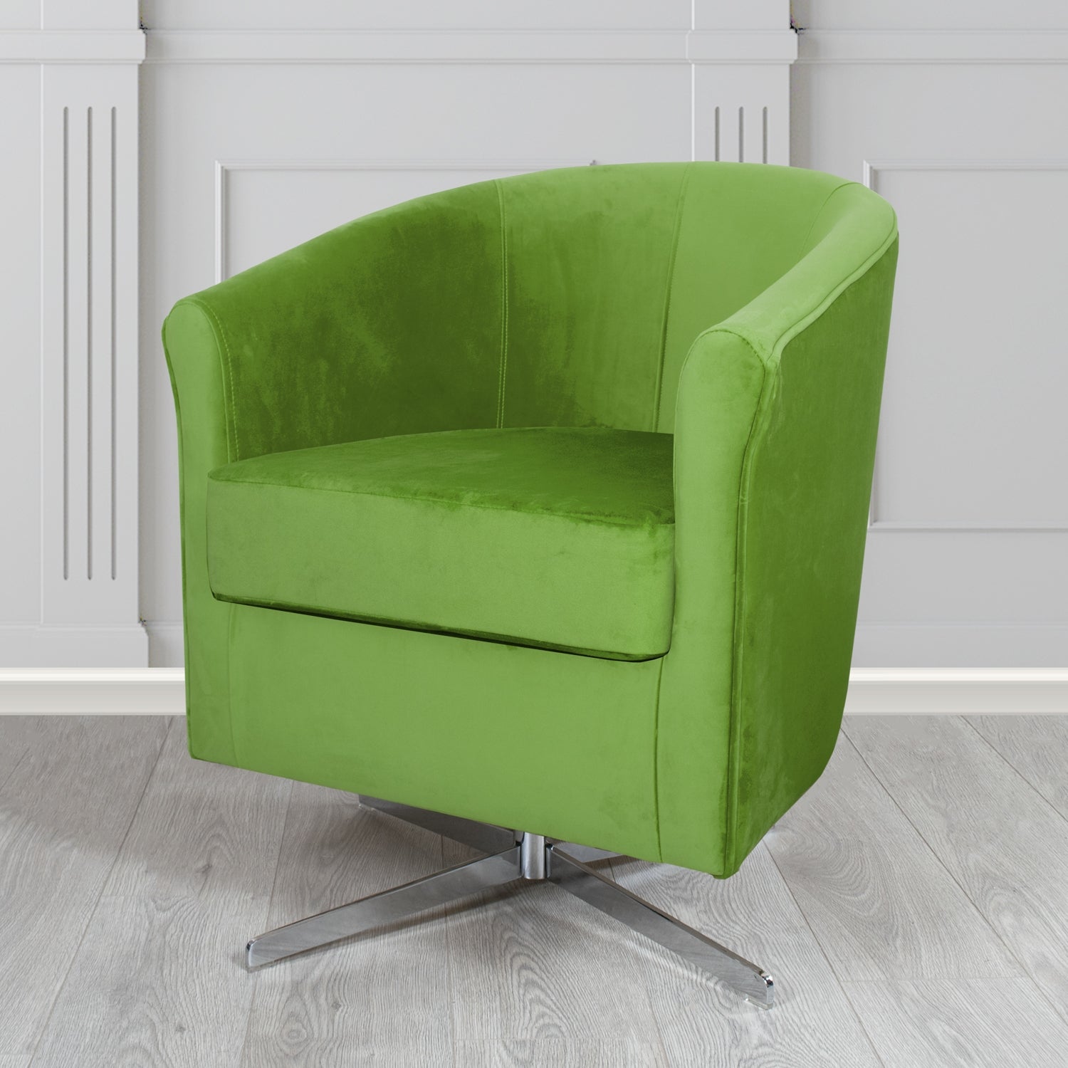 Cannes Swivel Tub Chair in Sekers Fabrics Varna Columbia Crib 5 Velvet Fabric
