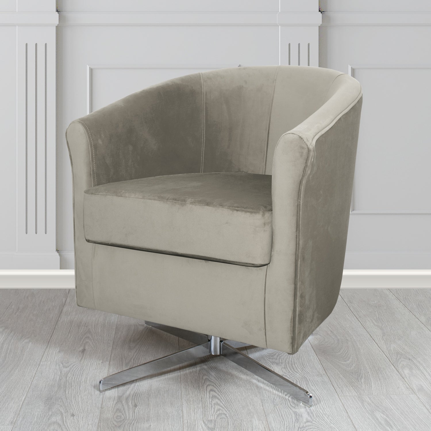 Cannes Swivel Tub Chair in Sekers Fabrics Varna Columbia Crib 5 Velvet Fabric