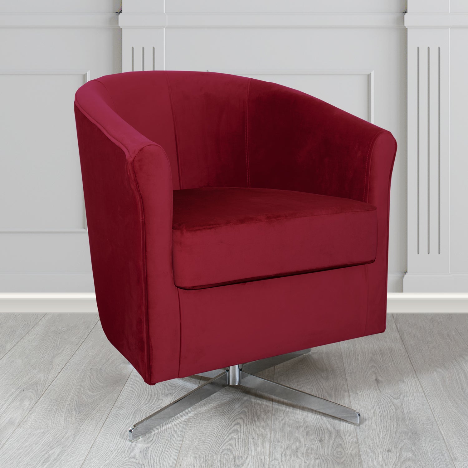 Cannes Swivel Tub Chair in Sekers Fabrics Varna Columbia Crib 5 Velvet Fabric