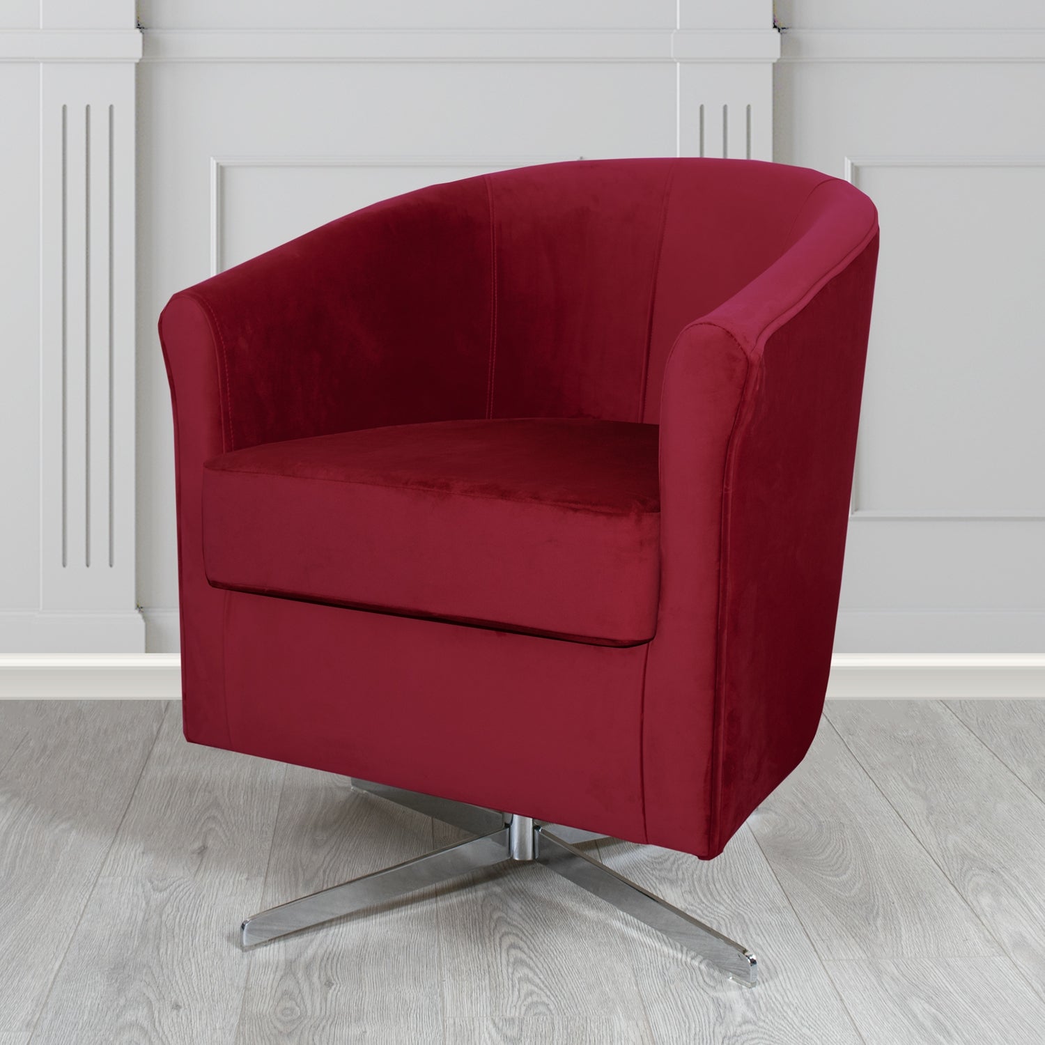 Cannes Swivel Tub Chair in Sekers Fabrics Varna Columbia Crib 5 Velvet Fabric
