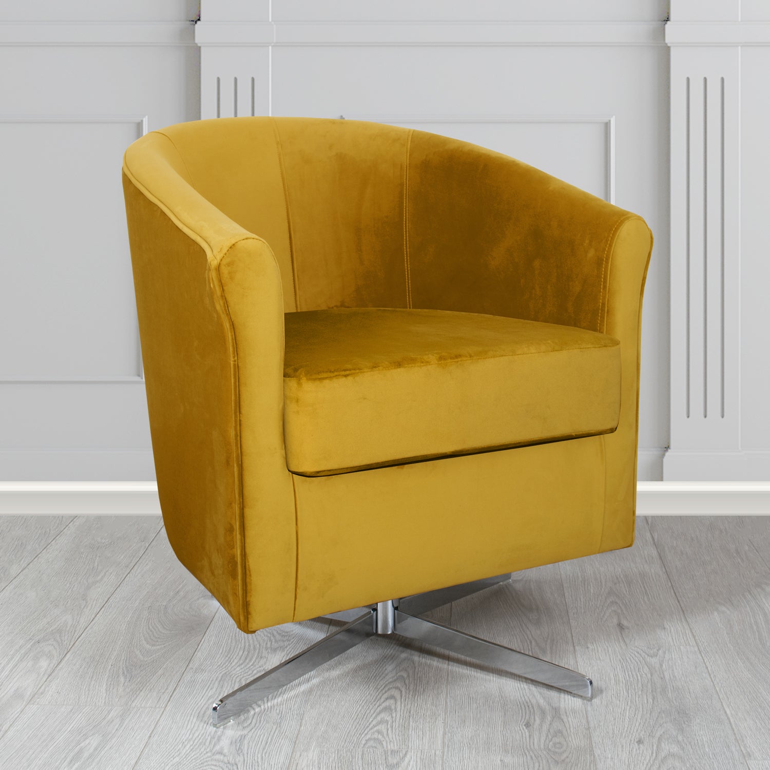 Cannes Swivel Tub Chair in Sekers Fabrics Varna Columbia Crib 5 Velvet Fabric