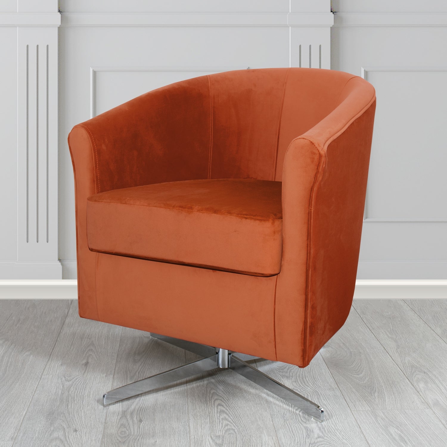 Cannes Swivel Tub Chair in Sekers Fabrics Varna Columbia Crib 5 Velvet Fabric