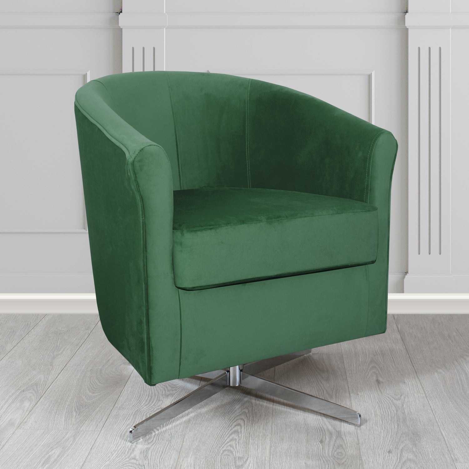 Cannes Swivel Tub Chair in Sekers Fabrics Varna Columbia Crib 5 Velvet Fabric