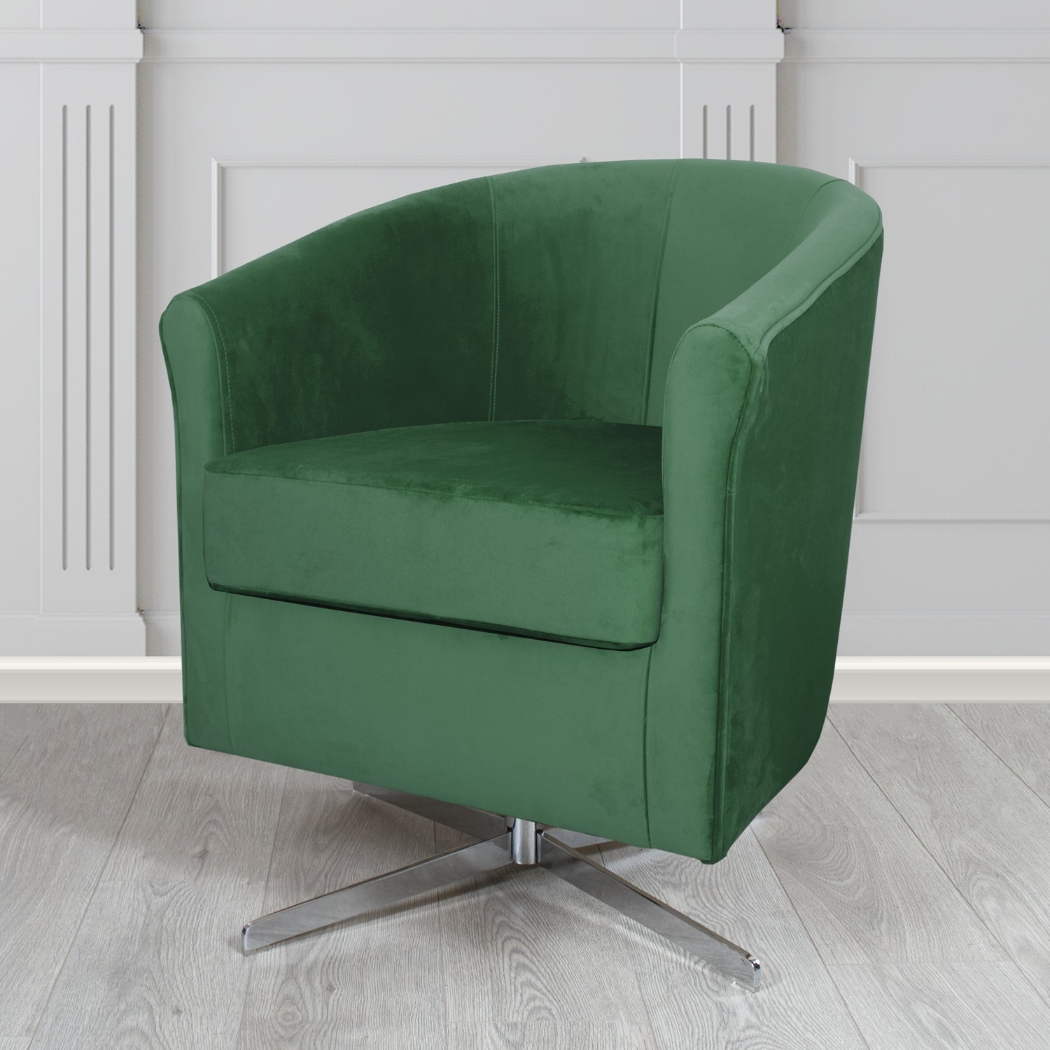 Cannes Swivel Tub Chair in Sekers Fabrics Varna Columbia Crib 5 Velvet Fabric