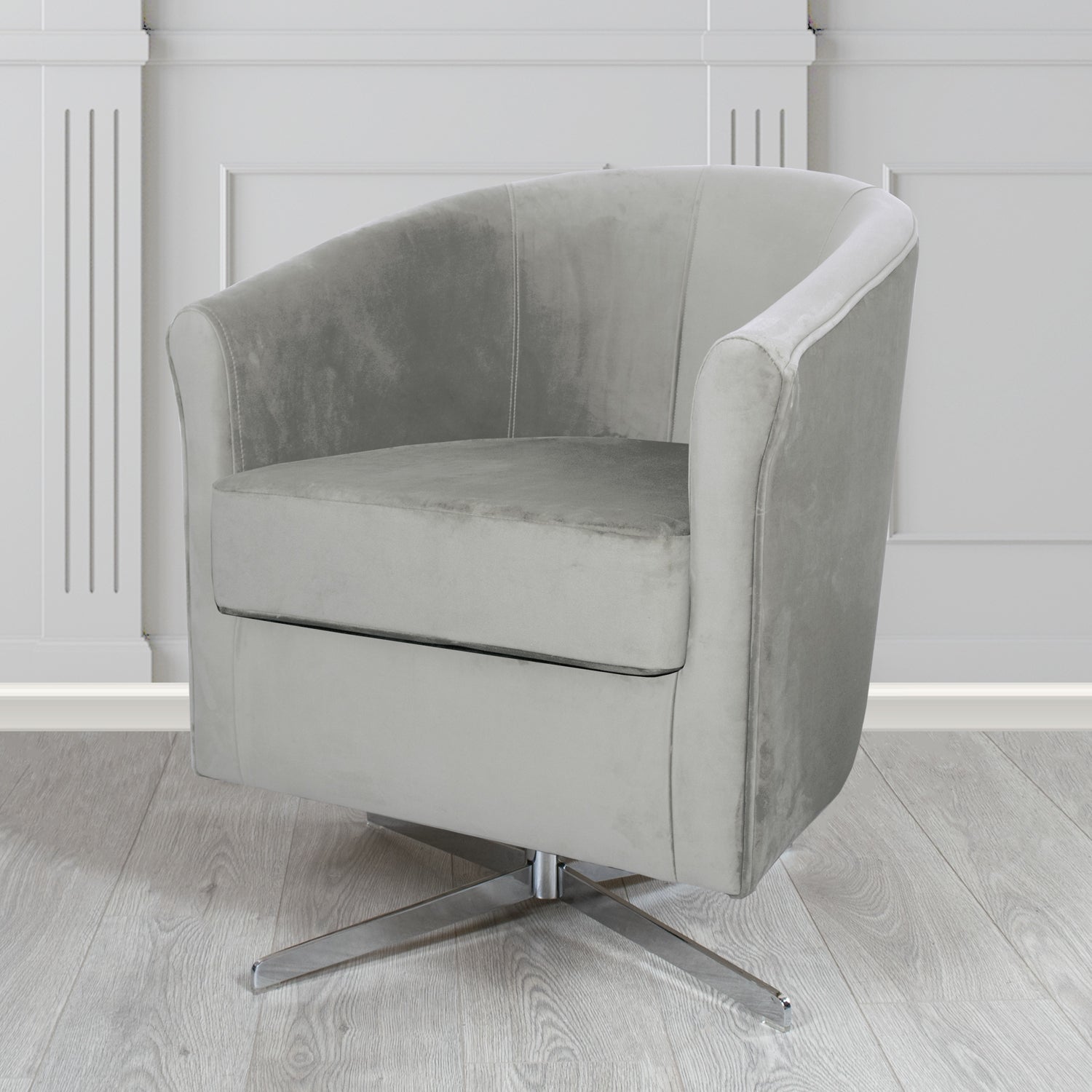 Cannes Swivel Tub Chair in Sekers Fabrics Varna Columbia Crib 5 Velvet Fabric