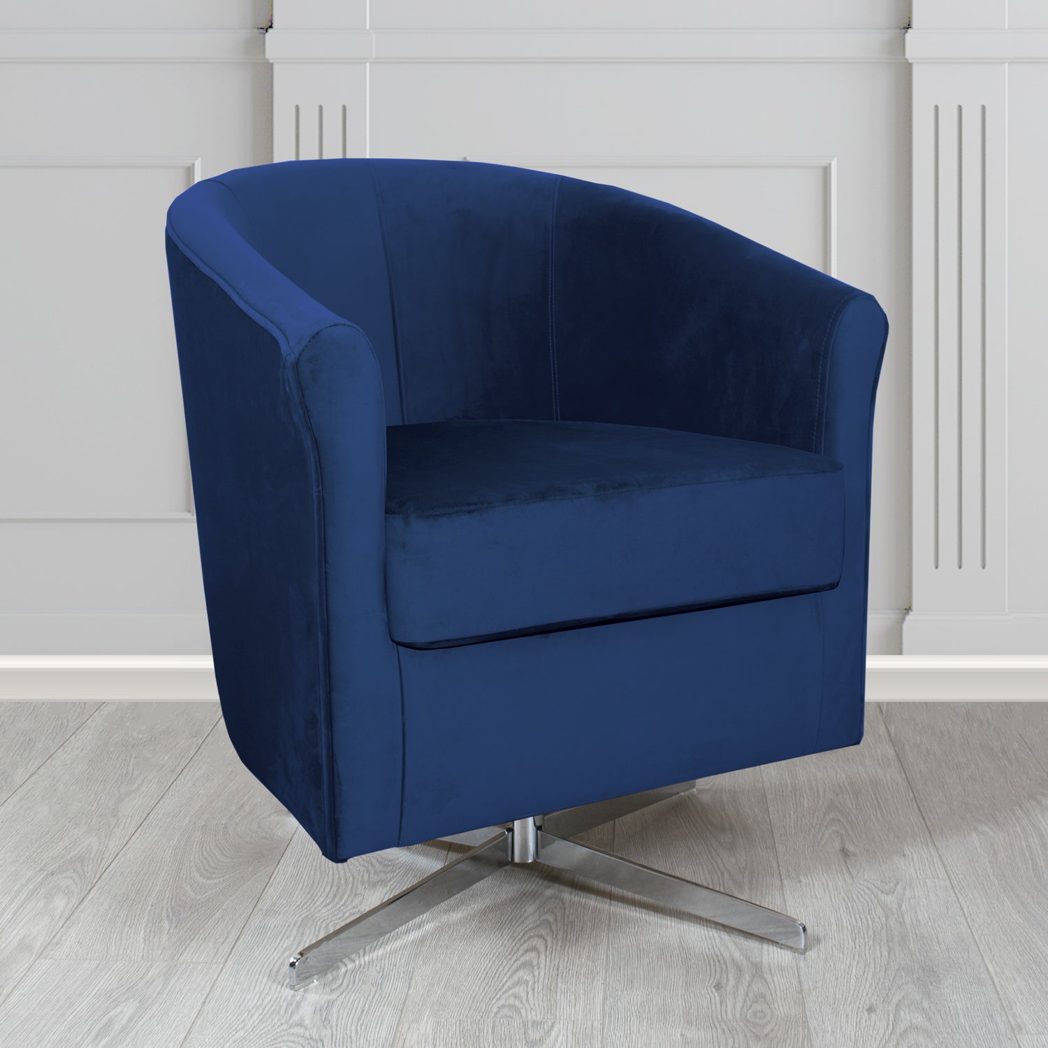 Cannes Swivel Tub Chair in Sekers Fabrics Varna Columbia Crib 5 Velvet Fabric