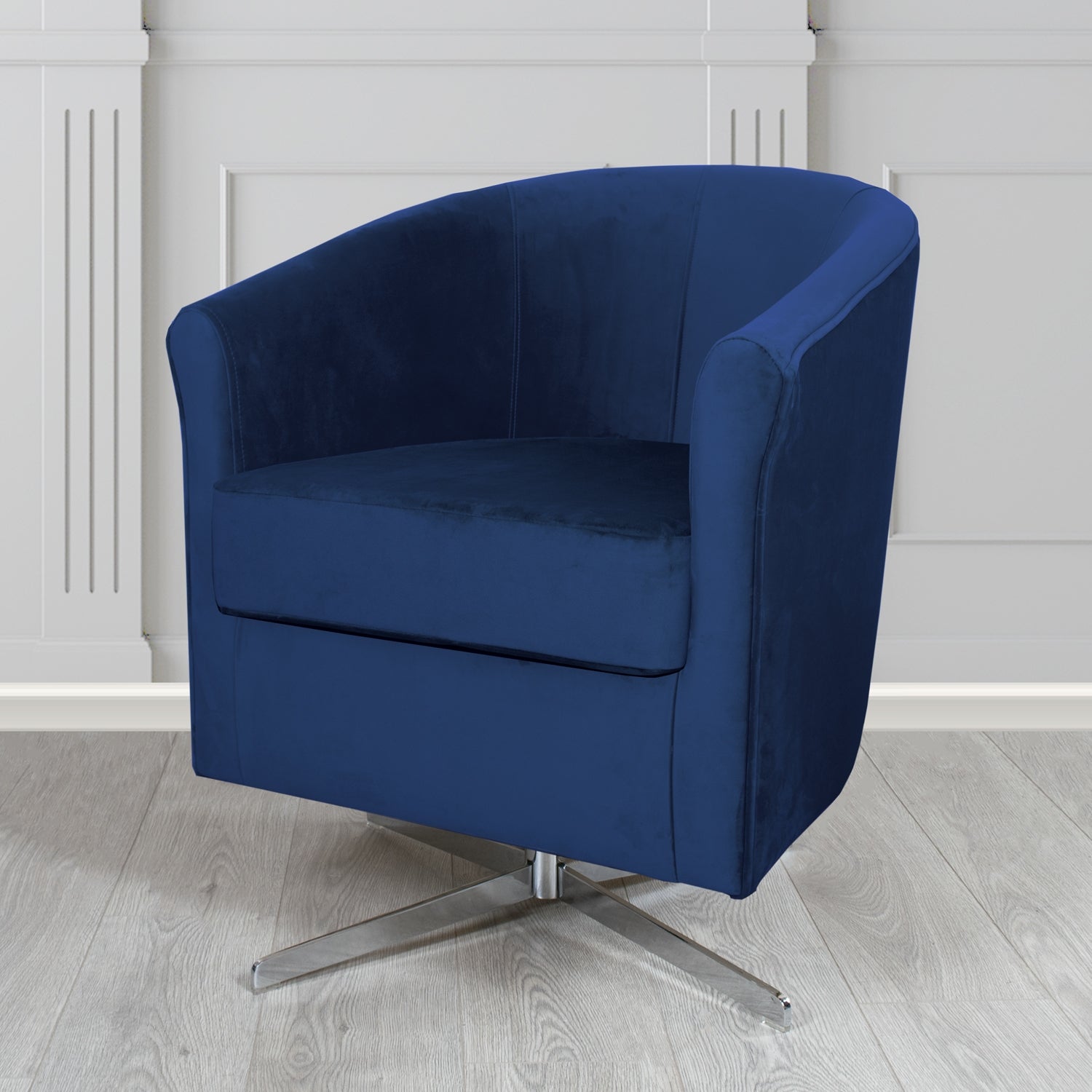 Cannes Swivel Tub Chair in Sekers Fabrics Varna Columbia Crib 5 Velvet Fabric