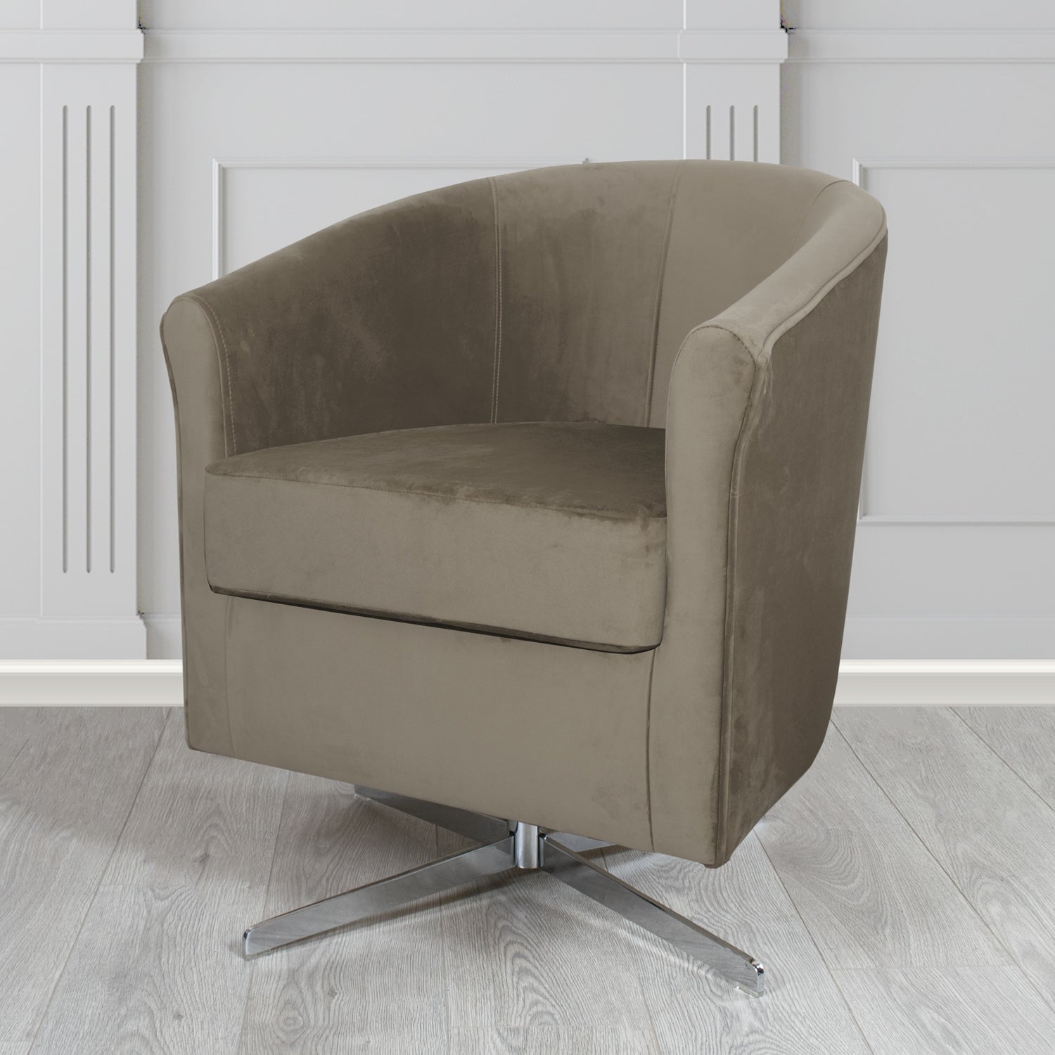 Cannes Swivel Tub Chair in Sekers Fabrics Varna Columbia Crib 5 Velvet Fabric