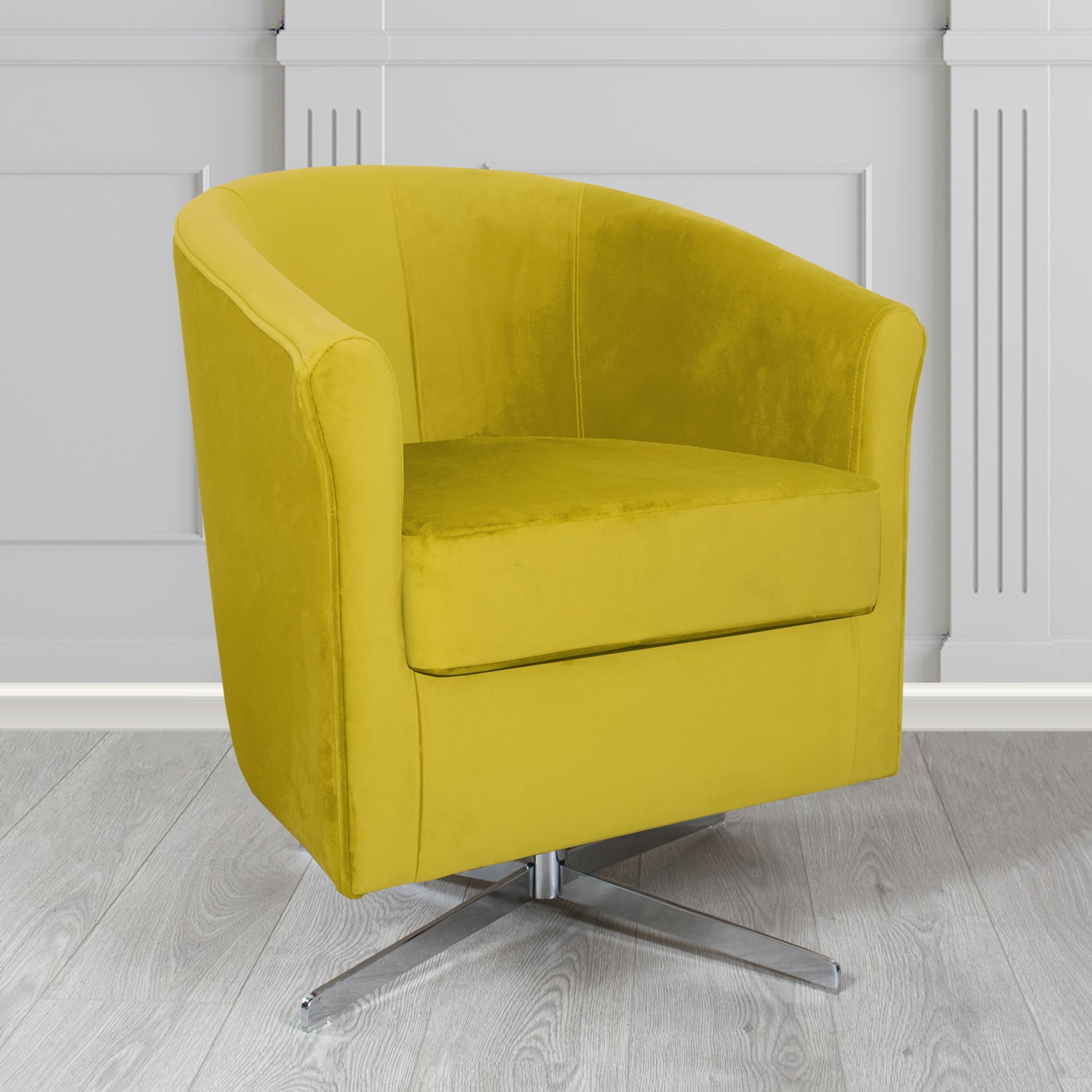 Cannes Swivel Tub Chair in Sekers Fabrics Varna Columbia Crib 5 Velvet Fabric
