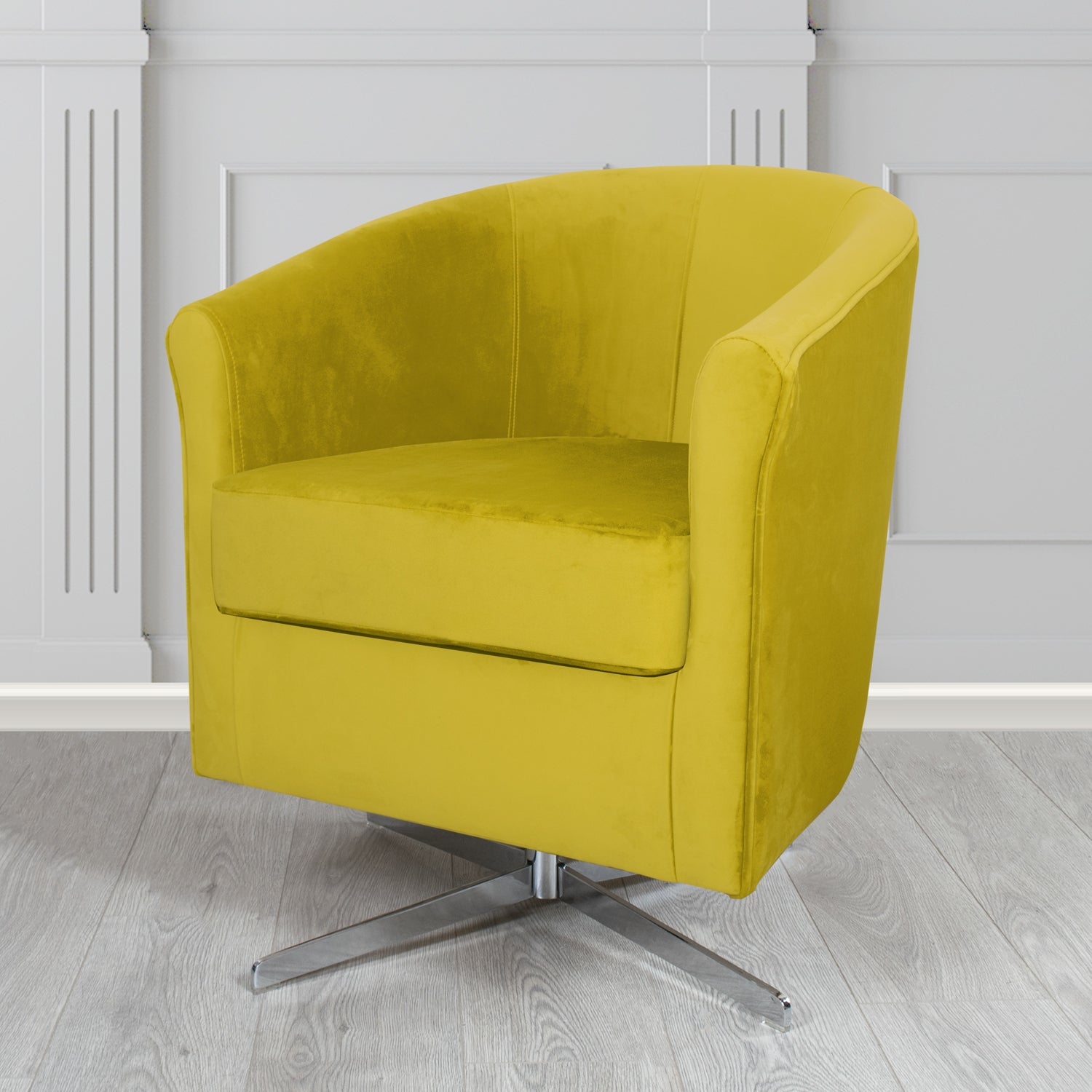 Cannes Swivel Tub Chair in Sekers Fabrics Varna Columbia Crib 5 Velvet Fabric