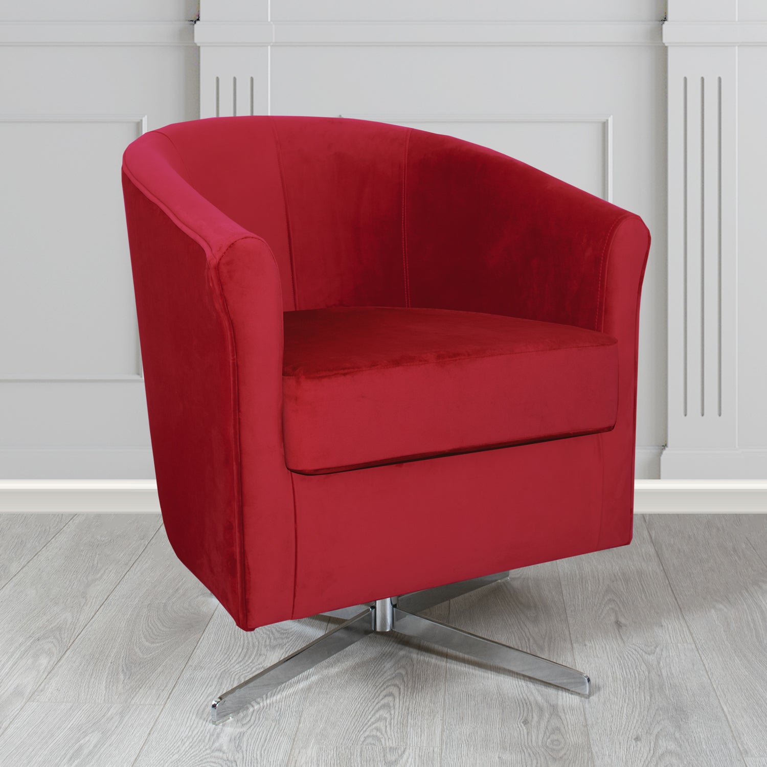 Cannes Swivel Tub Chair in Sekers Fabrics Varna Columbia Crib 5 Velvet Fabric