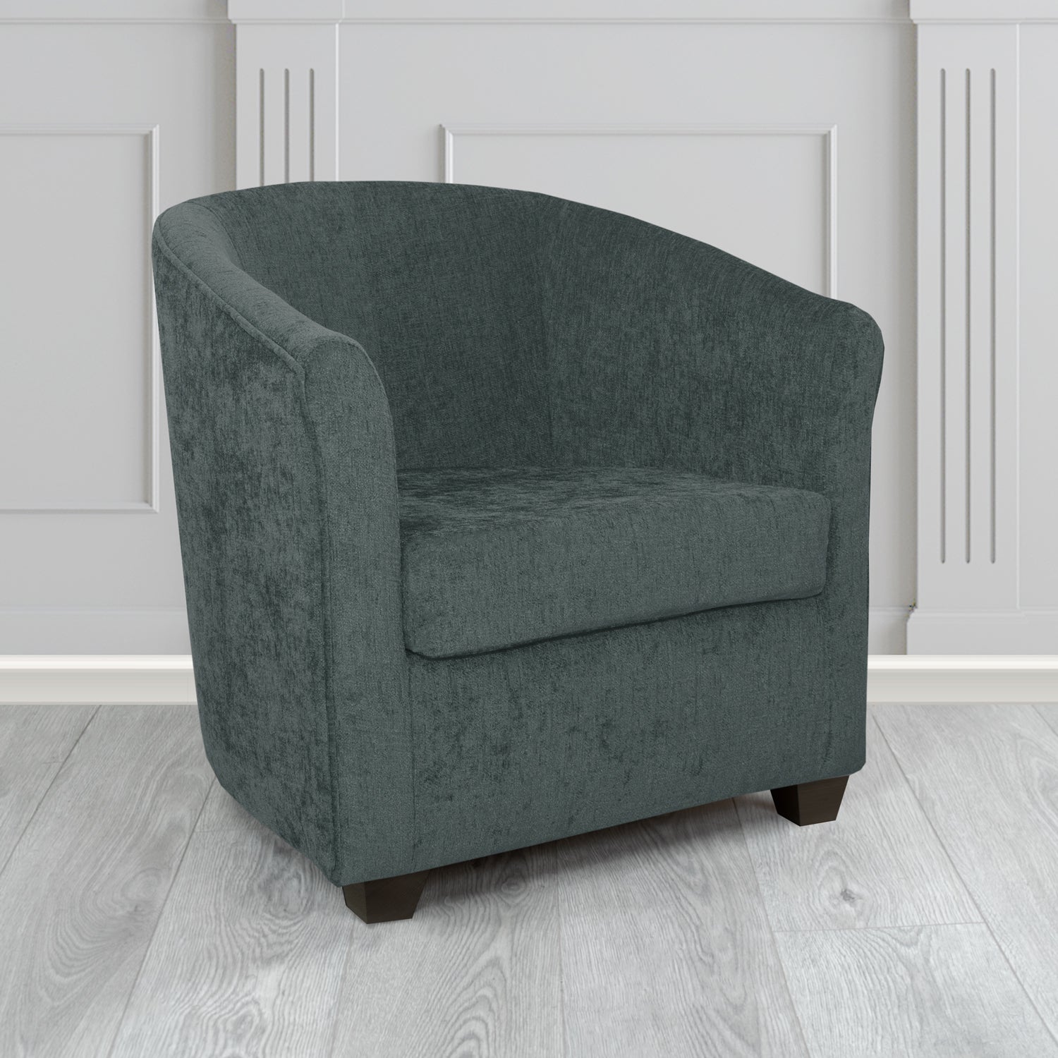 Cannes Tub Chair in Como Crib 5 Plain Chenille Fabric