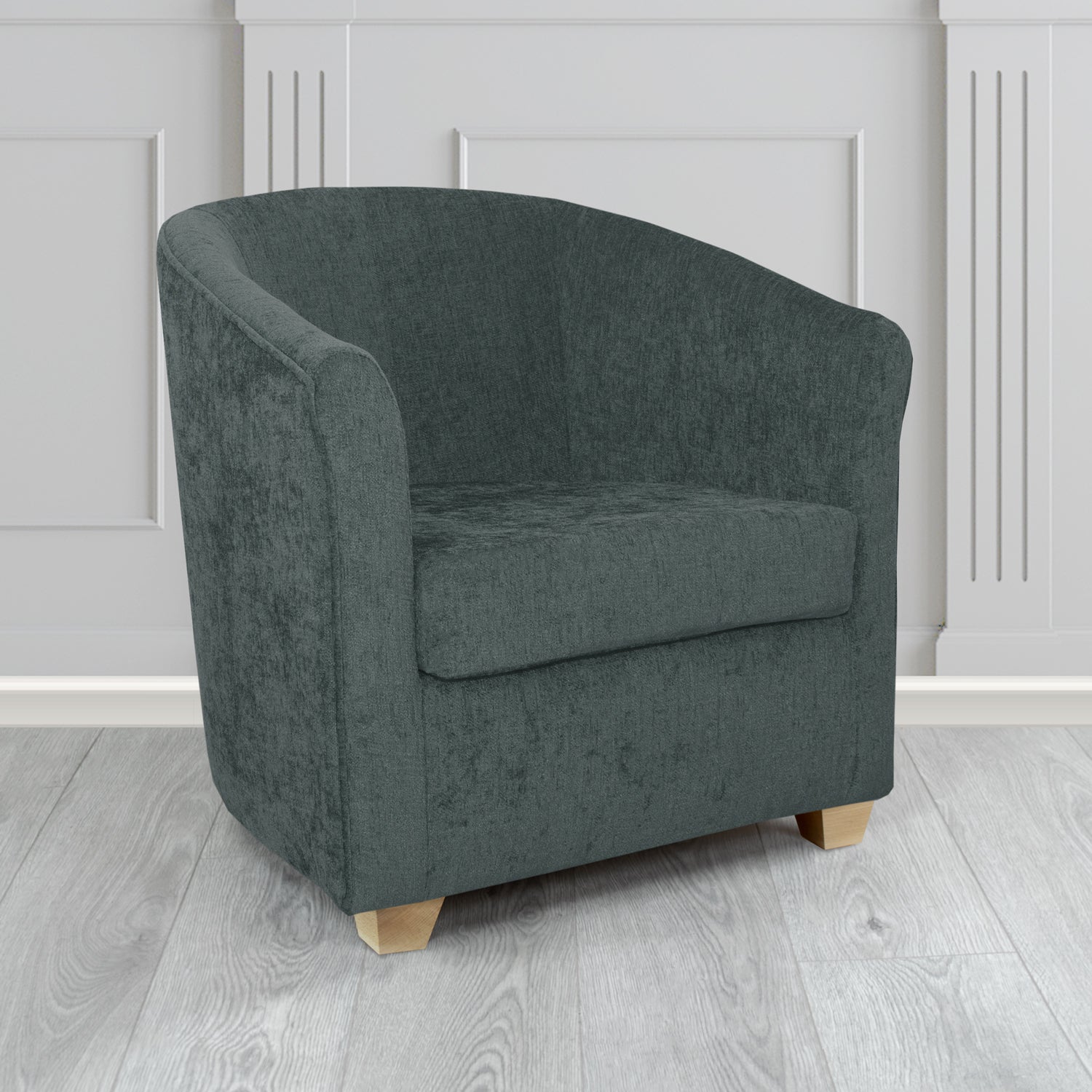 Cannes Tub Chair in Como Crib 5 Plain Chenille Fabric