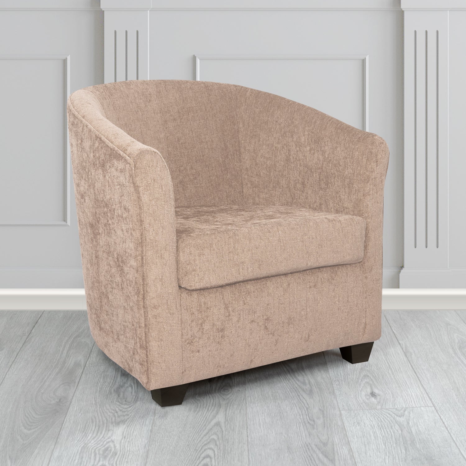 Cannes Tub Chair in Como Crib 5 Plain Chenille Fabric