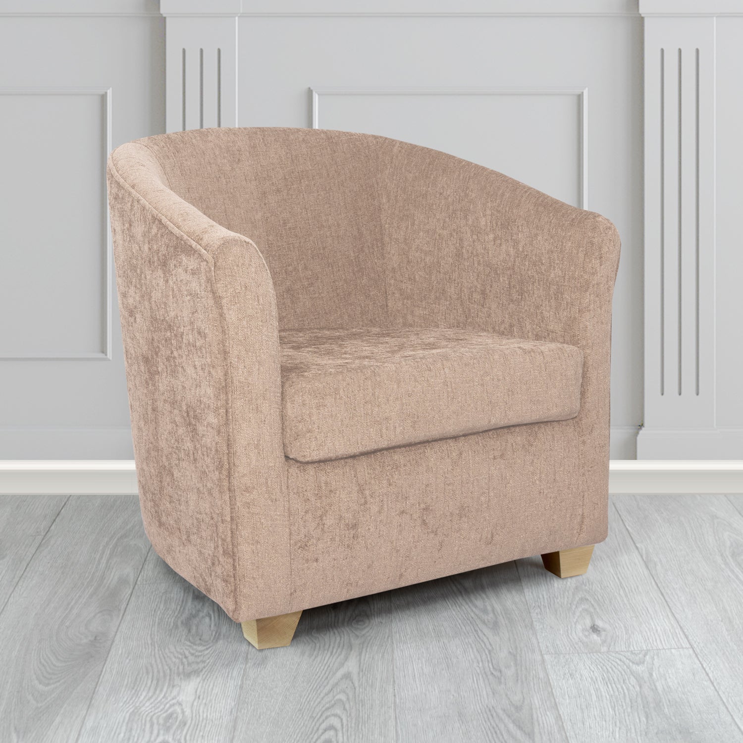 Cannes Tub Chair in Como Crib 5 Plain Chenille Fabric