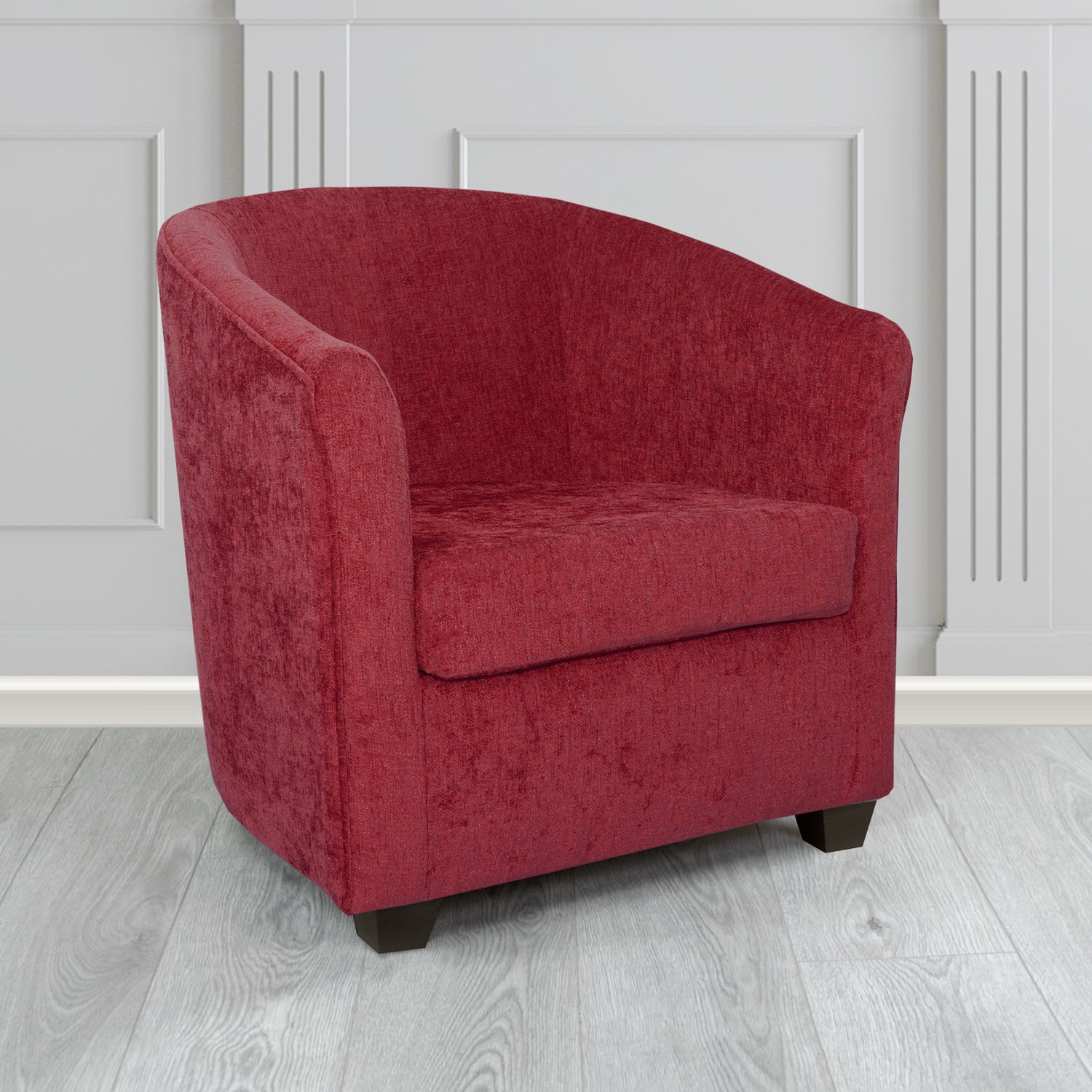 Cannes Tub Chair in Como Crib 5 Plain Chenille Fabric