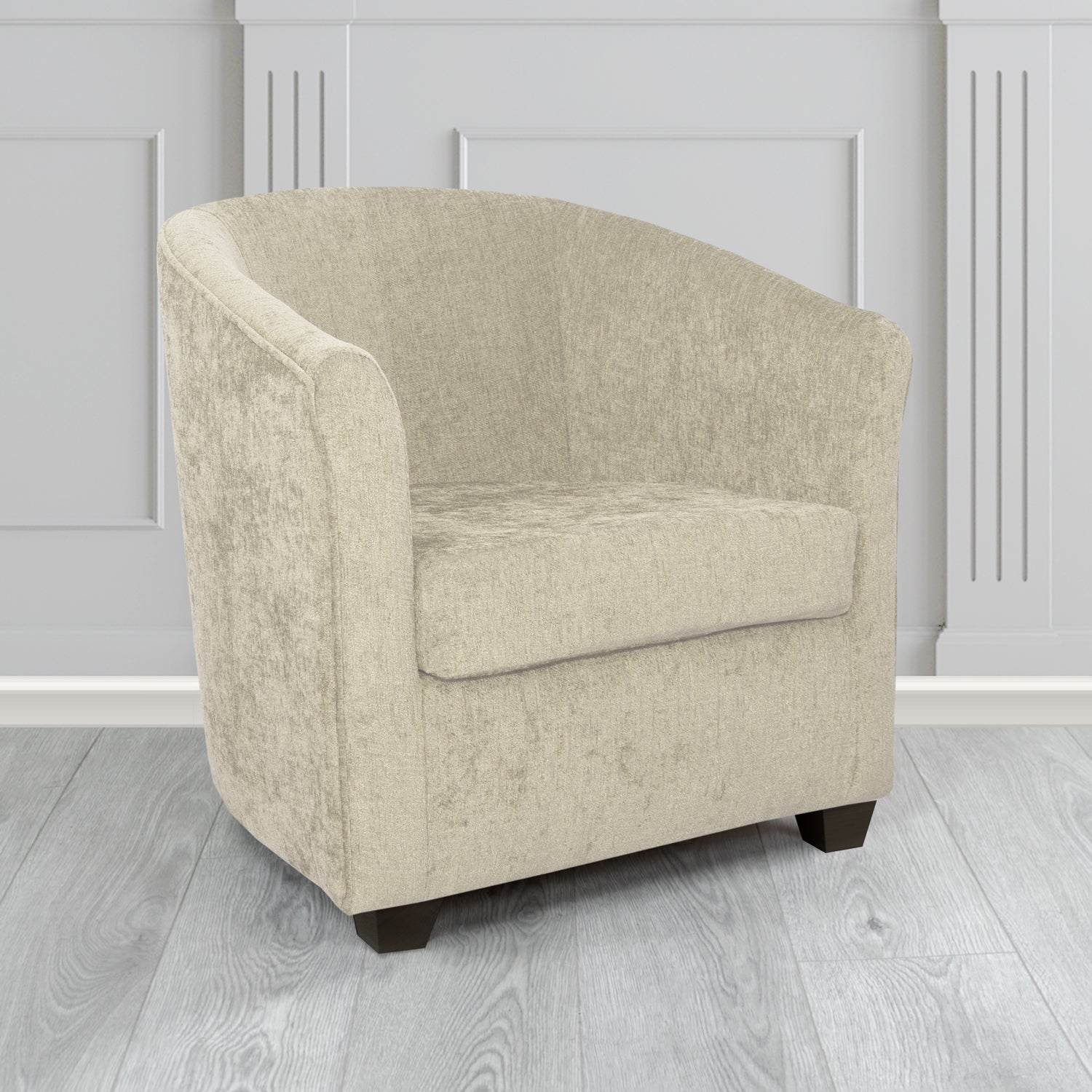 Cannes Tub Chair in Como Crib 5 Plain Chenille Fabric