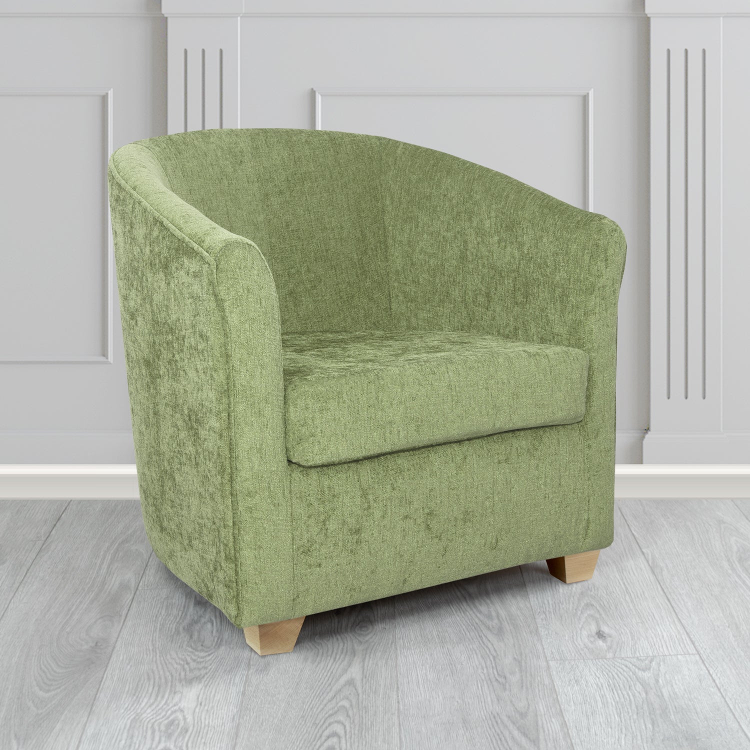 Cannes Tub Chair in Como Crib 5 Plain Chenille Fabric