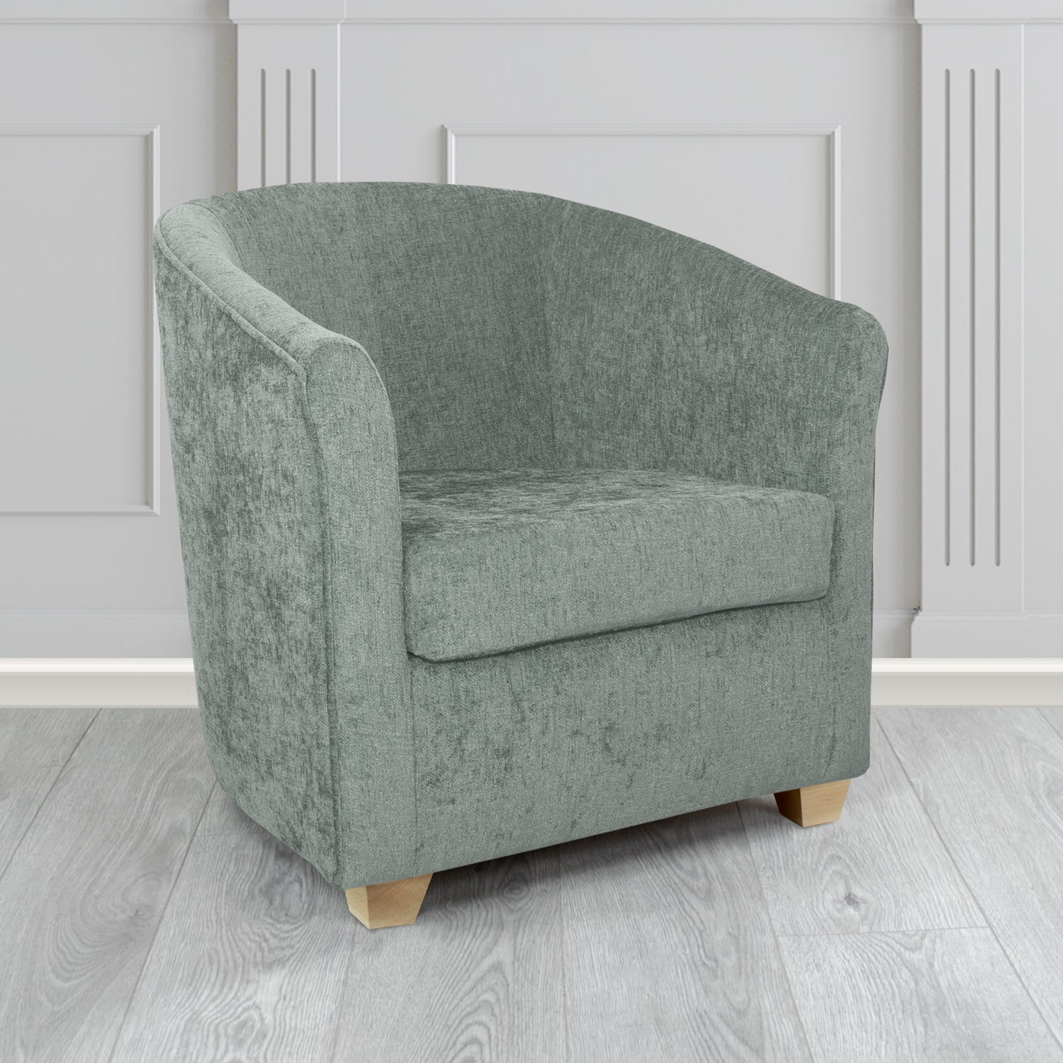 Cannes Tub Chair in Como Crib 5 Plain Chenille Fabric