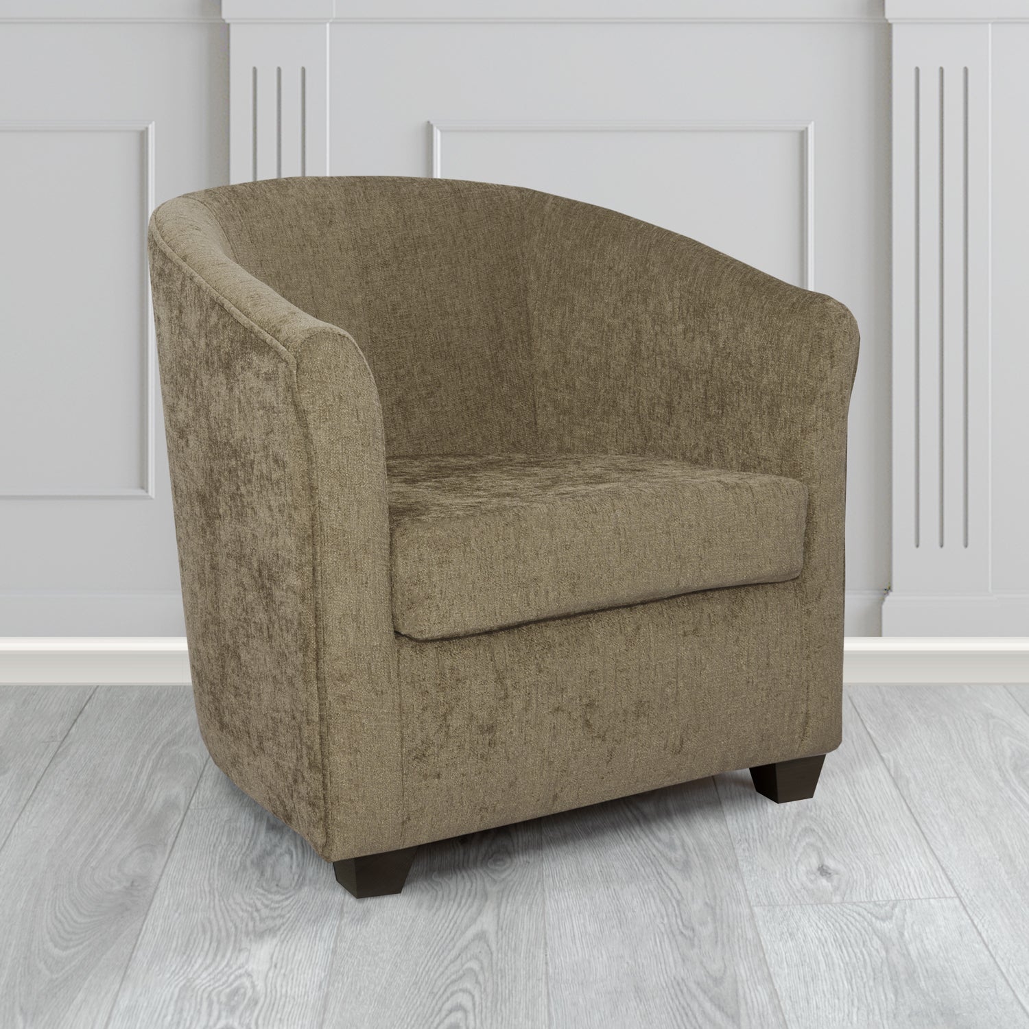 Cannes Tub Chair in Como Crib 5 Plain Chenille Fabric