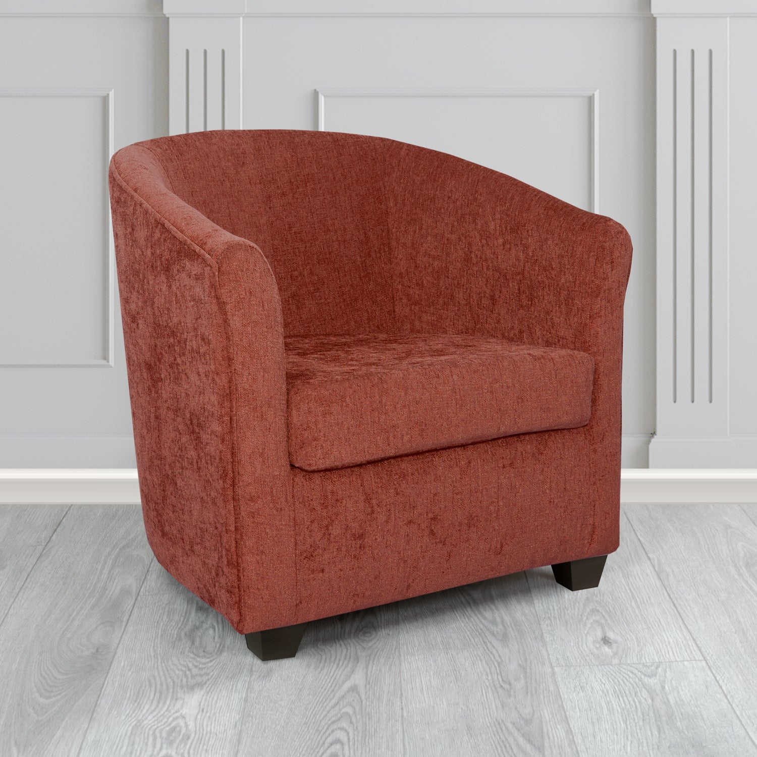 Cannes Tub Chair in Como Crib 5 Plain Chenille Fabric