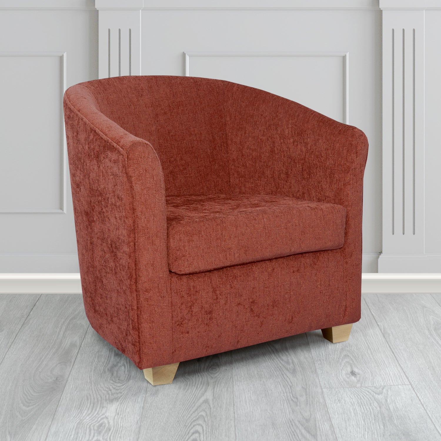 Cannes Tub Chair in Como Crib 5 Plain Chenille Fabric