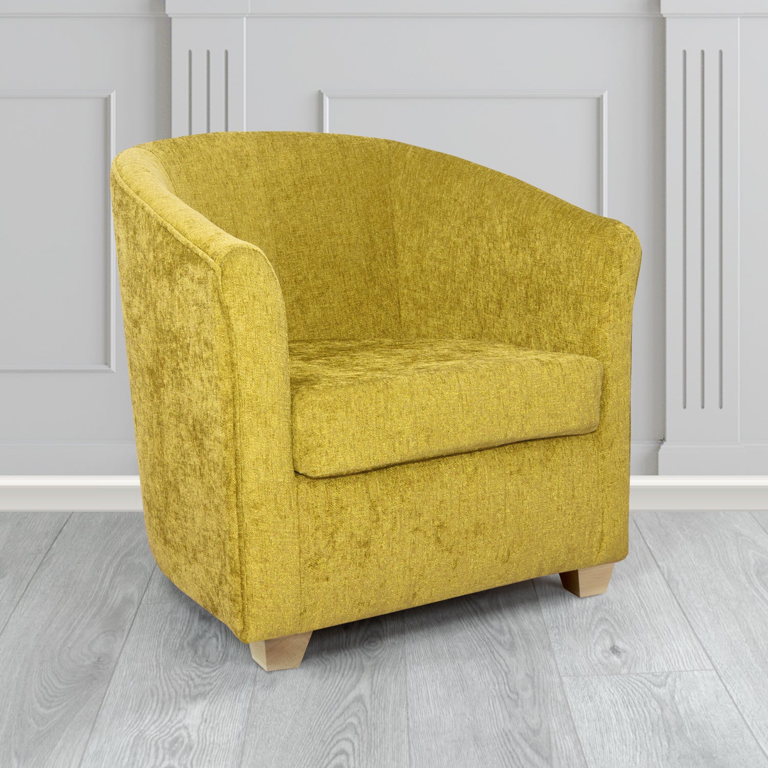 Cannes Tub Chair in Como Crib 5 Plain Chenille Fabric