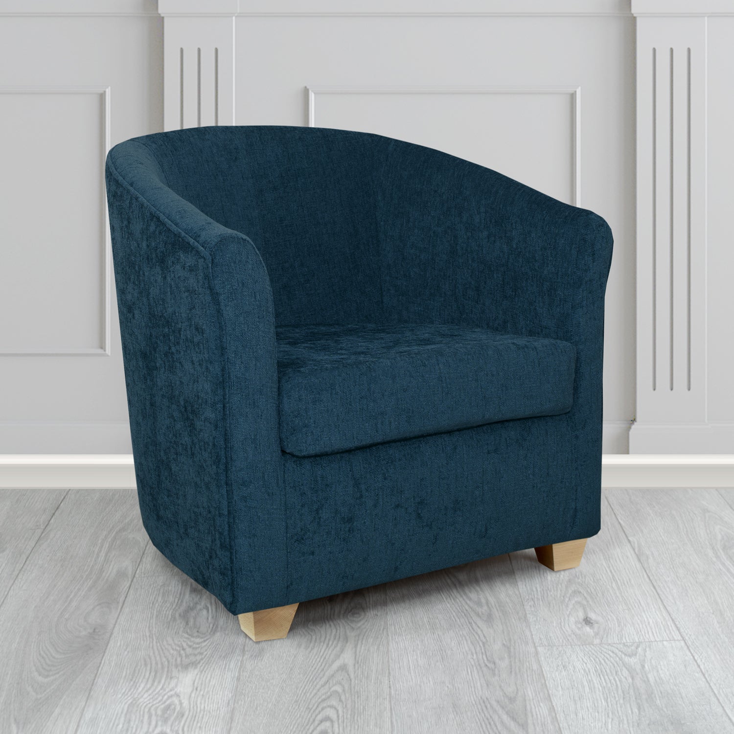 Cannes Tub Chair in Como Crib 5 Plain Chenille Fabric