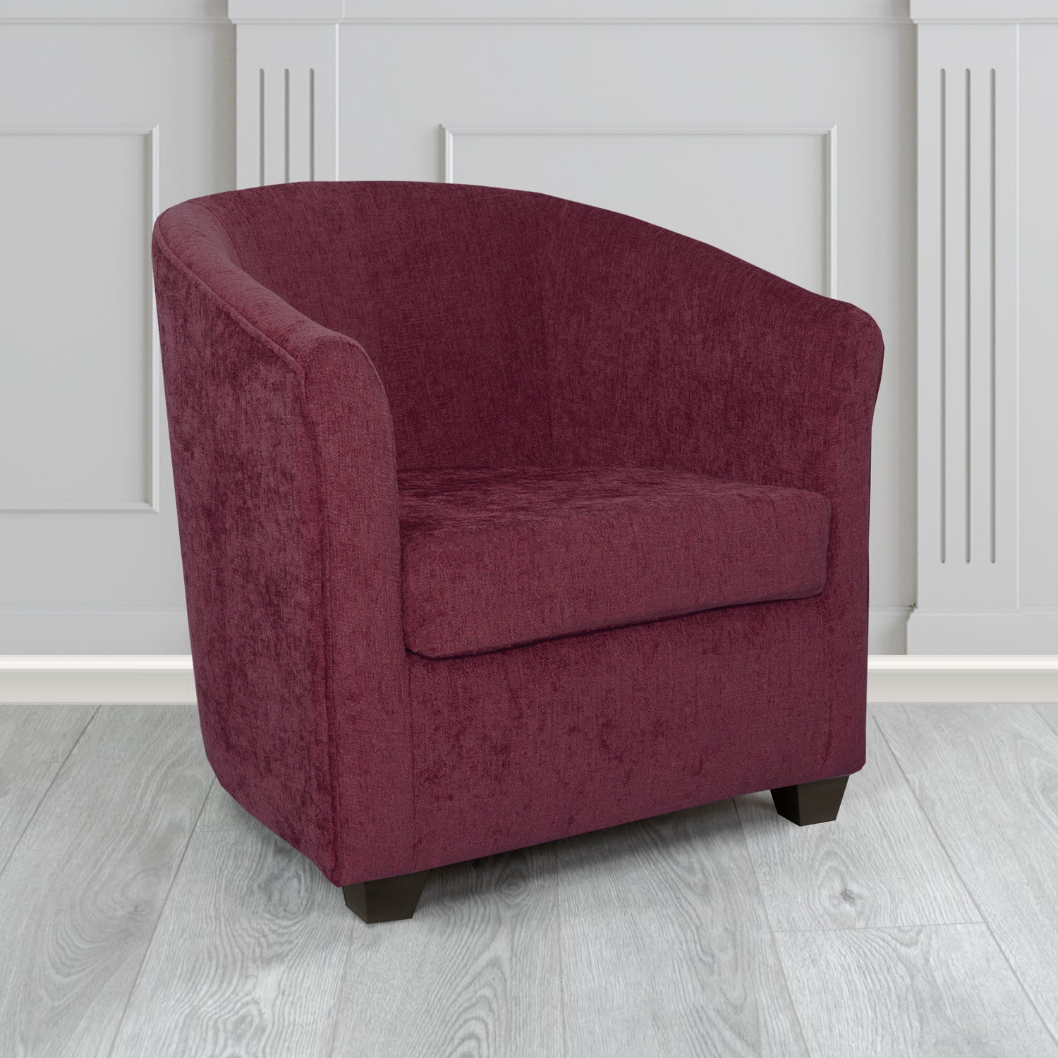 Cannes Tub Chair in Como Crib 5 Plain Chenille Fabric