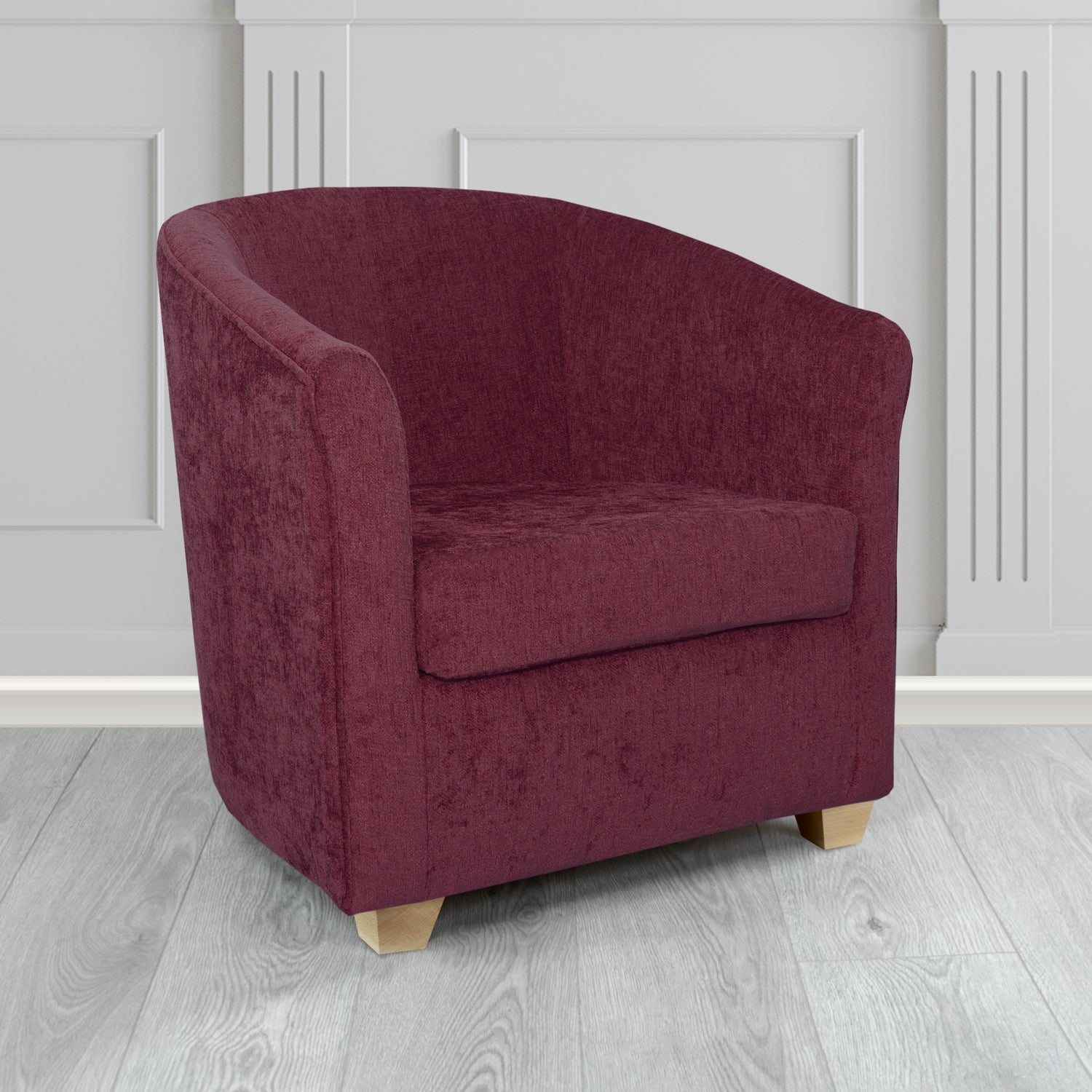 Cannes Tub Chair in Como Crib 5 Plain Chenille Fabric