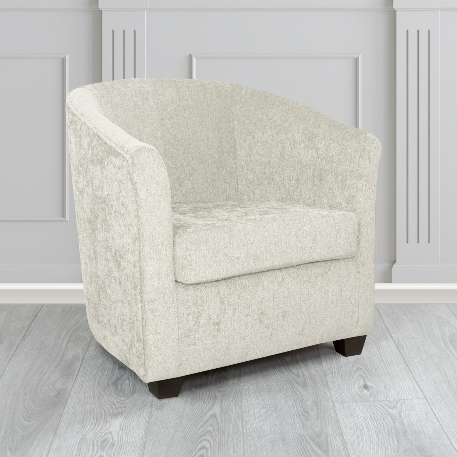 Cannes Tub Chair in Como Crib 5 Plain Chenille Fabric