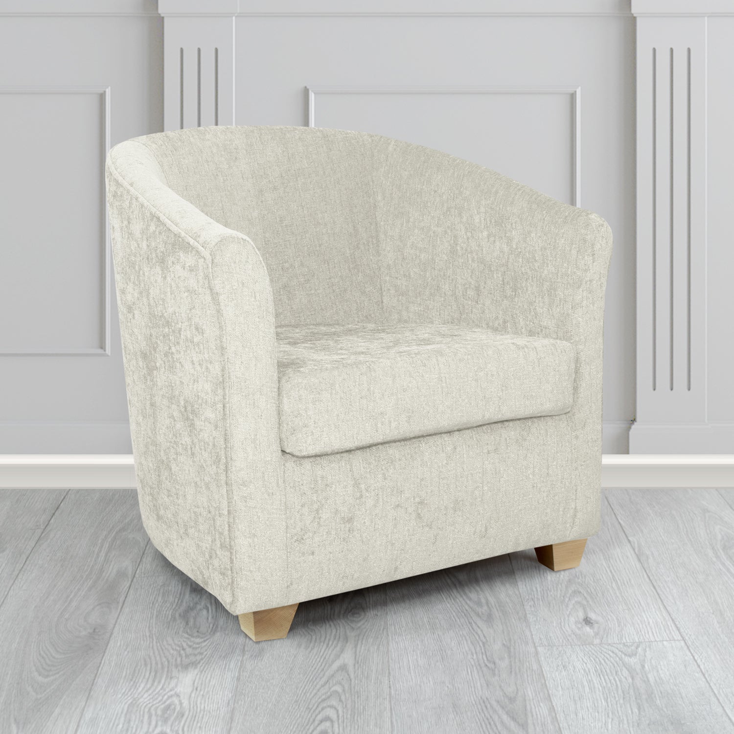 Cannes Tub Chair in Como Crib 5 Plain Chenille Fabric
