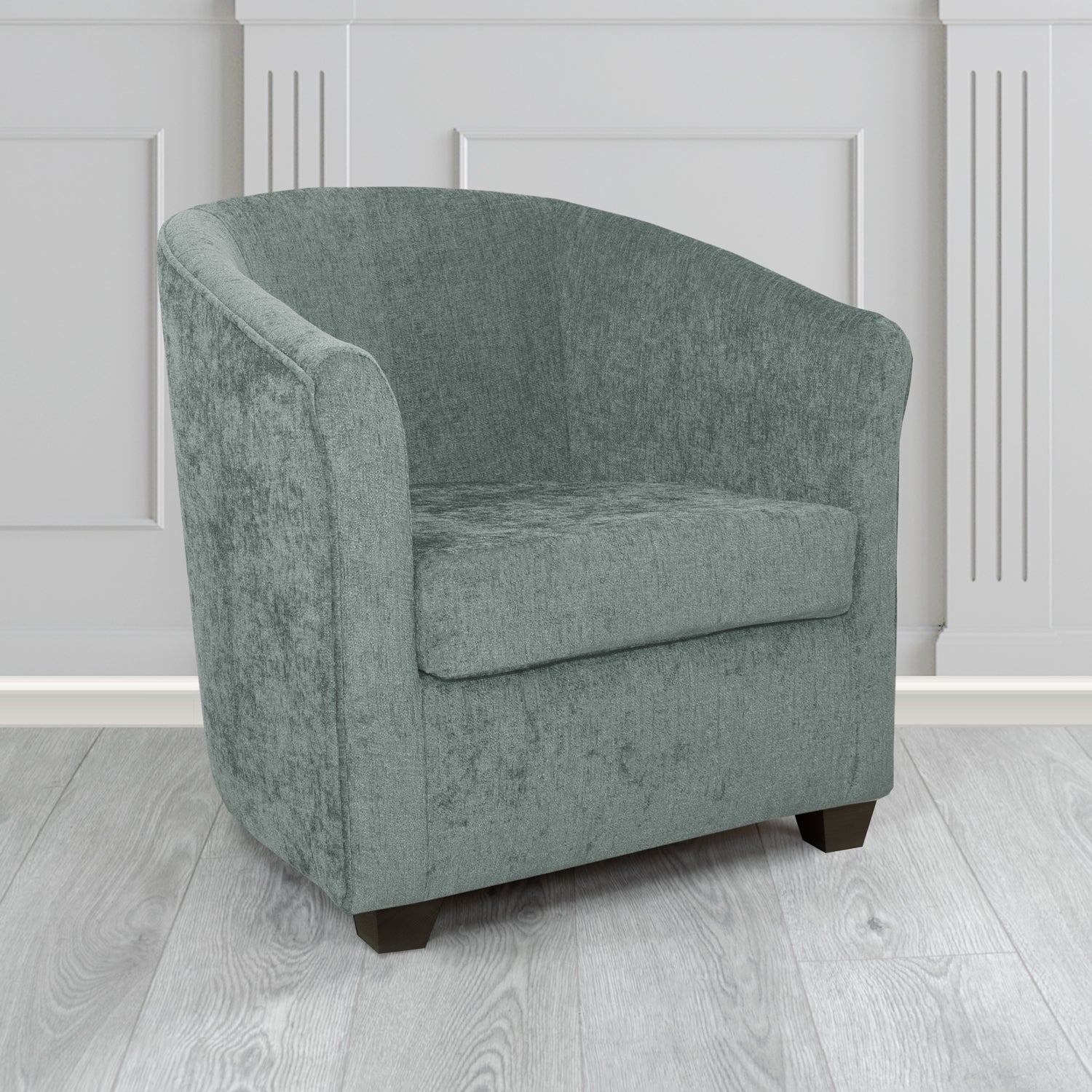 Cannes Tub Chair in Como Crib 5 Plain Chenille Fabric