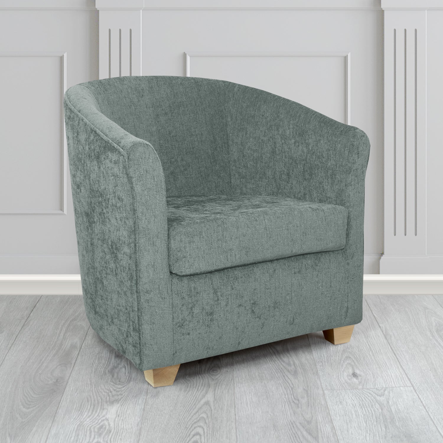 Cannes Tub Chair in Como Crib 5 Plain Chenille Fabric