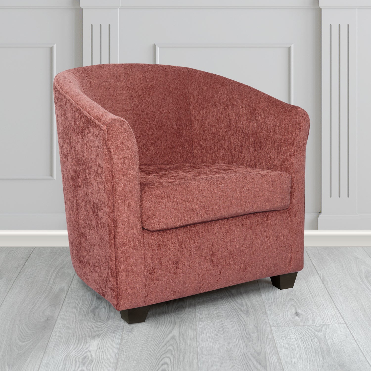 Cannes Tub Chair in Como Crib 5 Plain Chenille Fabric