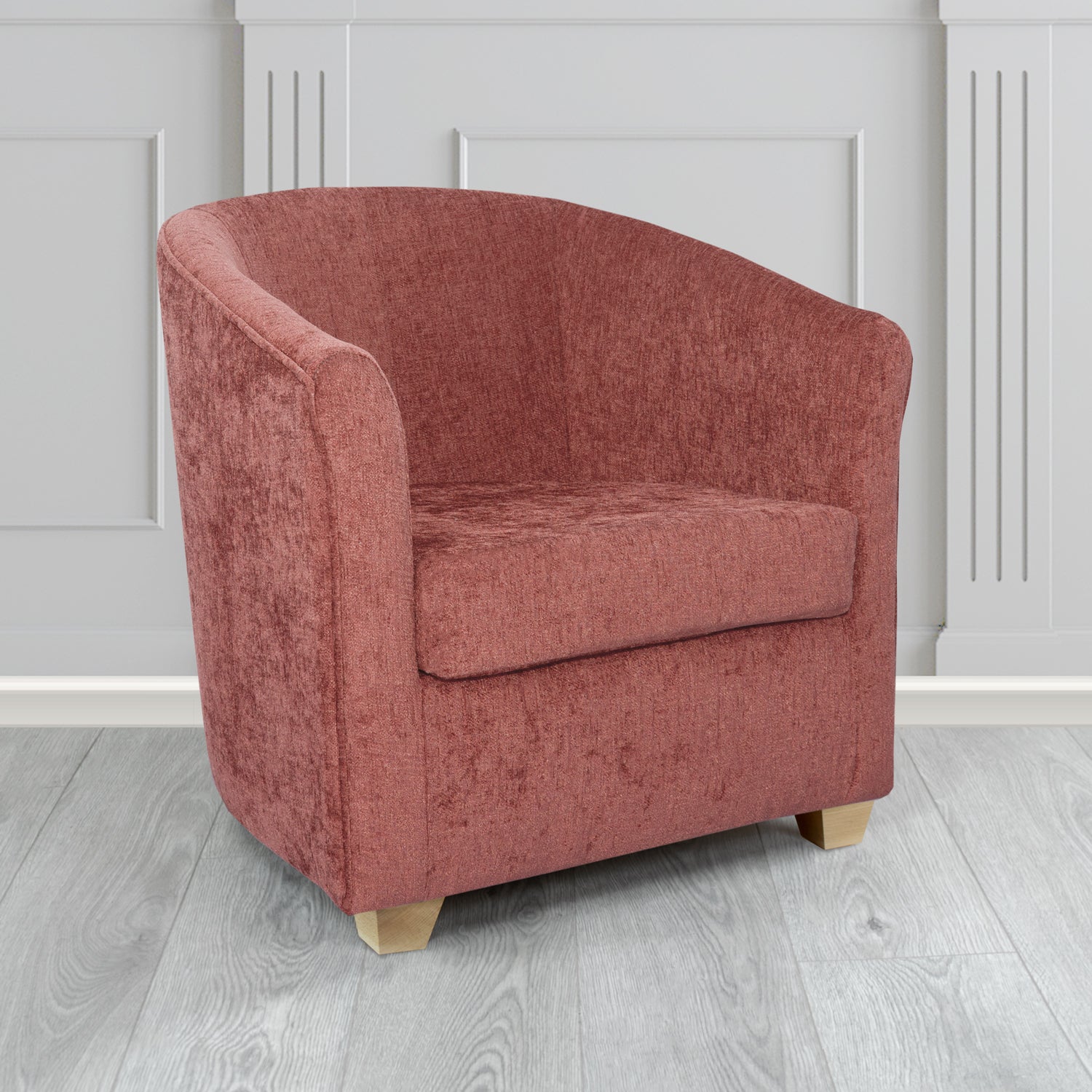 Cannes Tub Chair in Como Crib 5 Plain Chenille Fabric