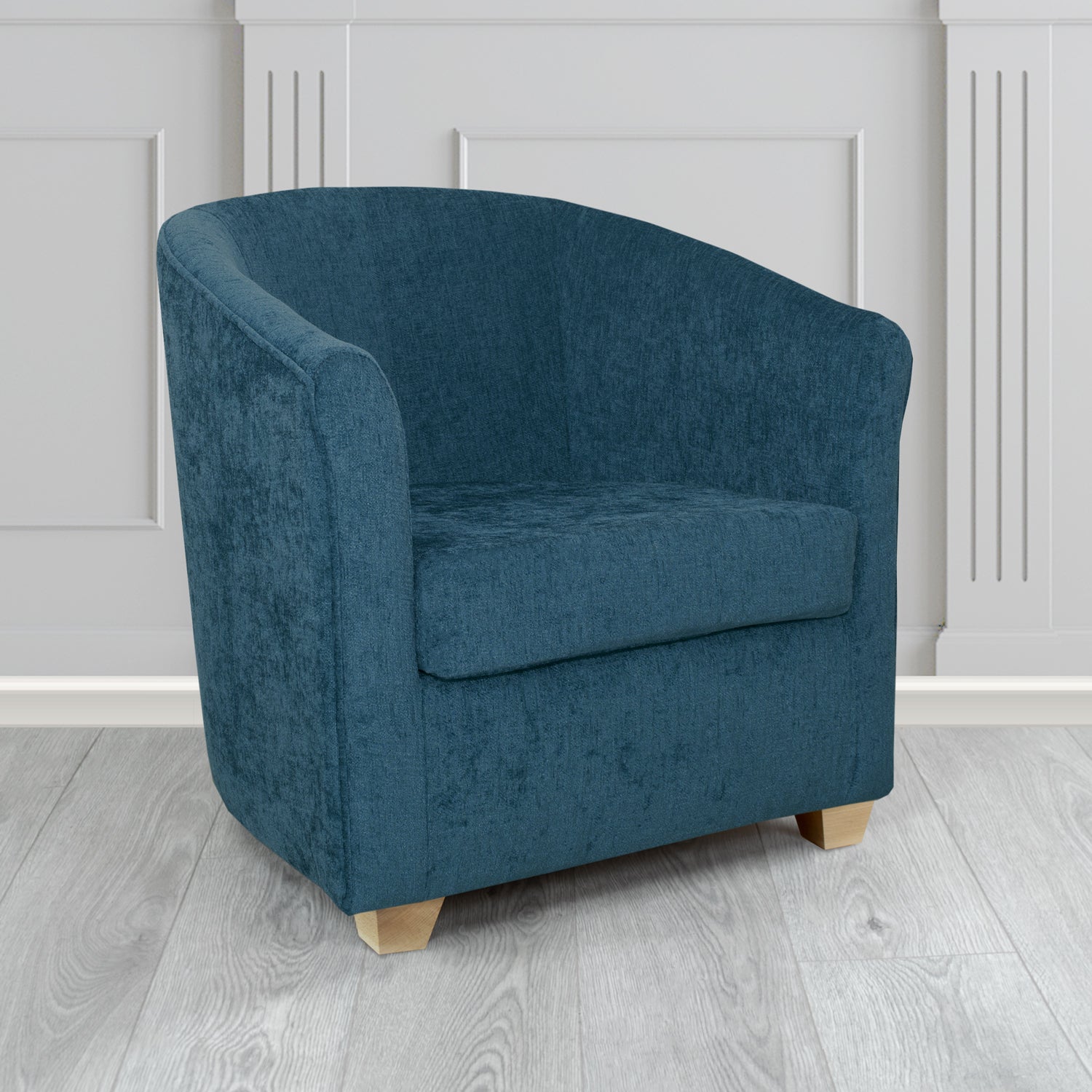 Cannes Tub Chair in Como Crib 5 Plain Chenille Fabric
