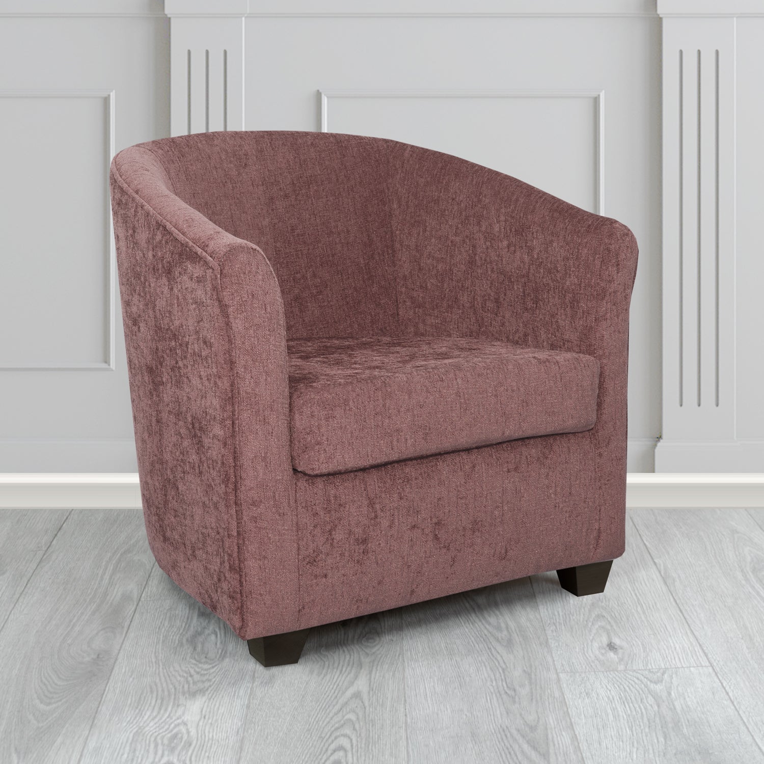 Cannes Tub Chair in Como Crib 5 Plain Chenille Fabric