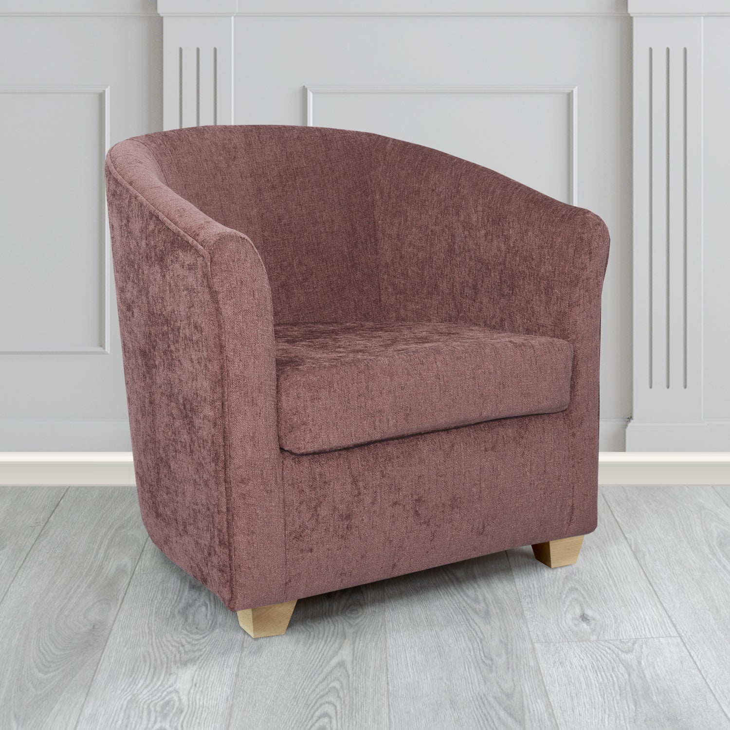 Cannes Tub Chair in Como Crib 5 Plain Chenille Fabric