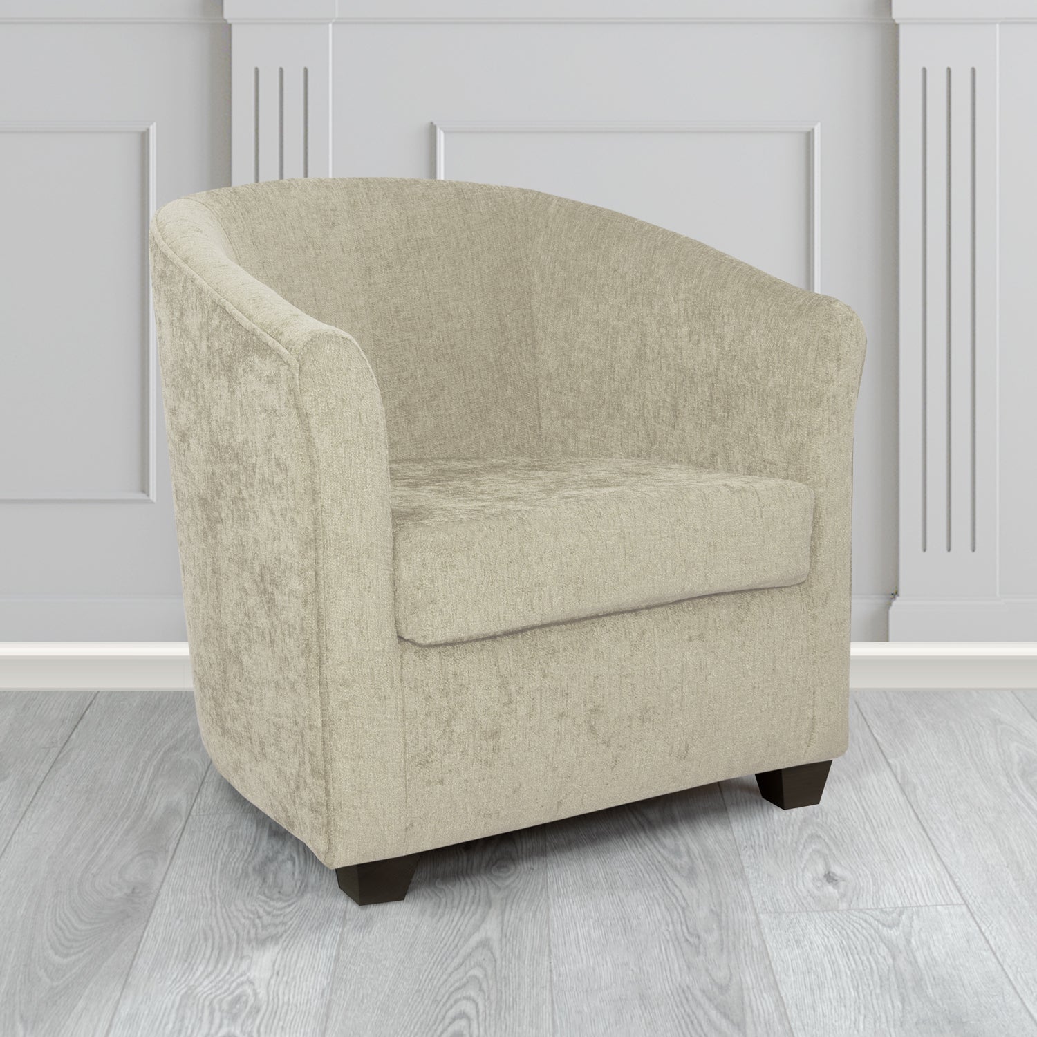 Cannes Tub Chair in Como Crib 5 Plain Chenille Fabric