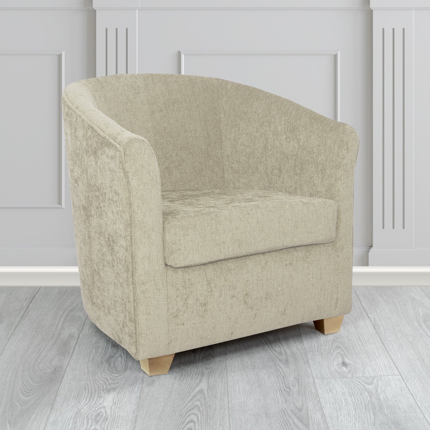Cannes Tub Chair in Como Crib 5 Plain Chenille Fabric