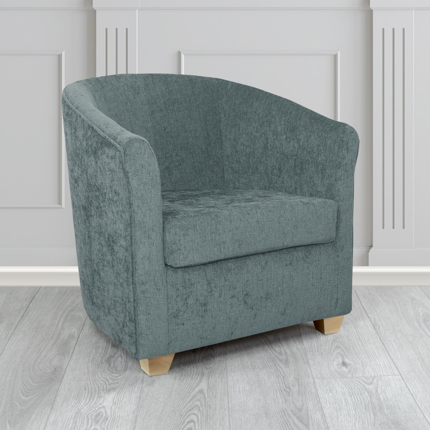 Cannes Tub Chair in Como Crib 5 Plain Chenille Fabric